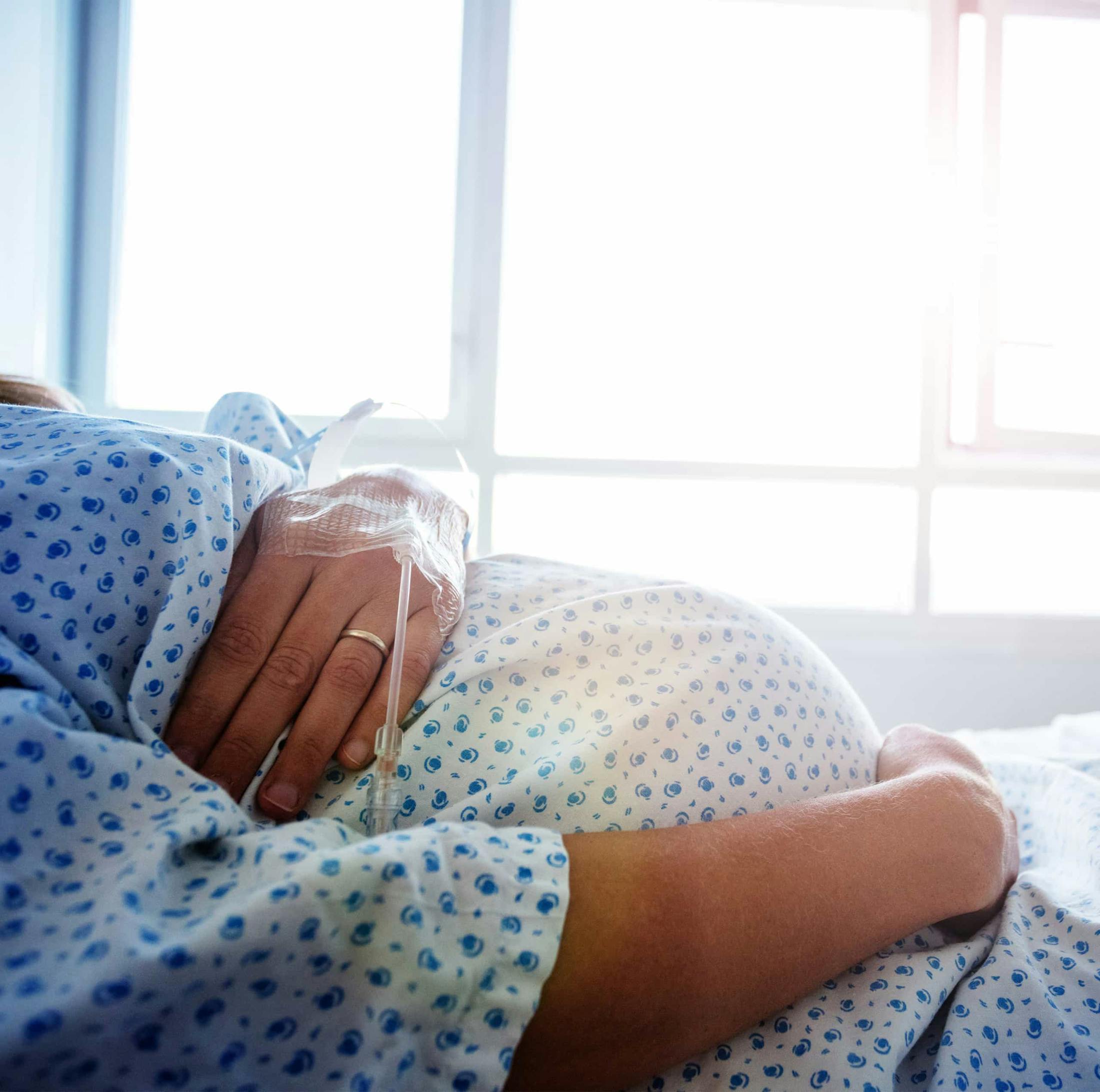A pregnant woman in the hospital