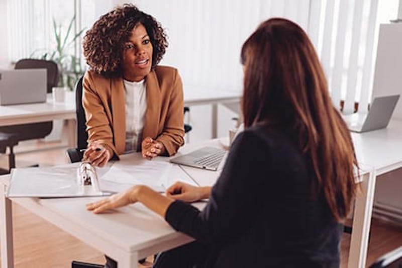 two women having a discussion