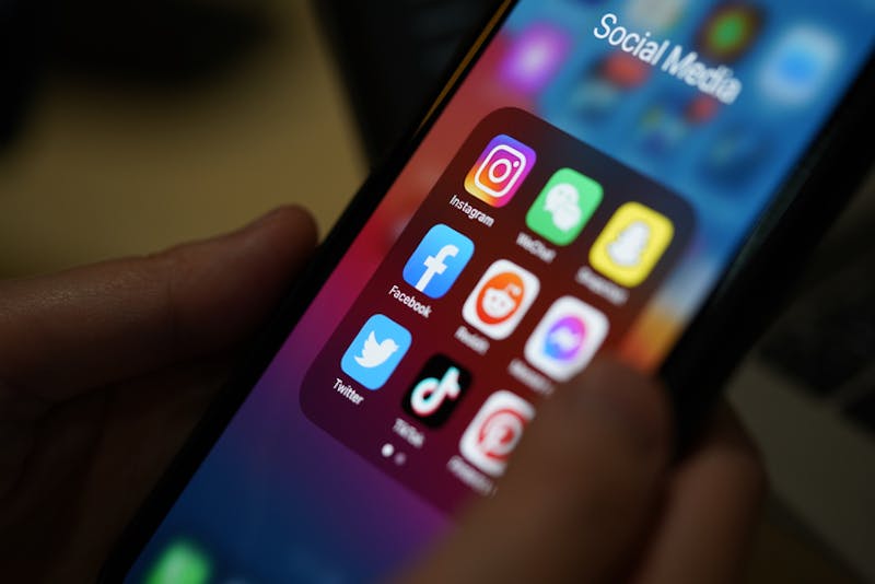 Social media apps on a phone