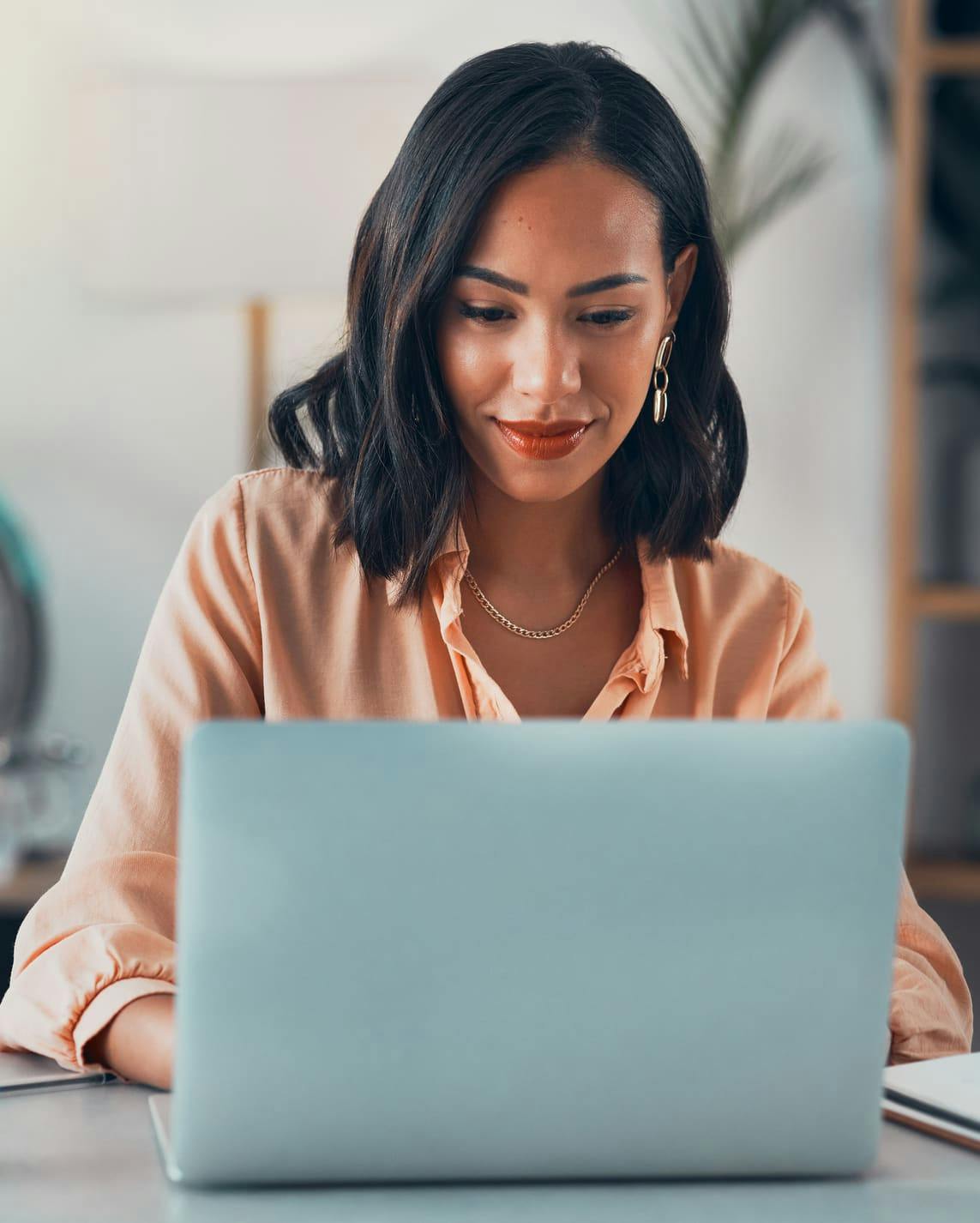 woman on a laptop