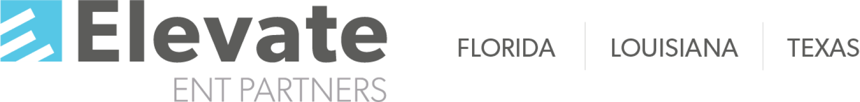Elevate ENT Partners and regional logos for Florida, Louisiana, and Texas