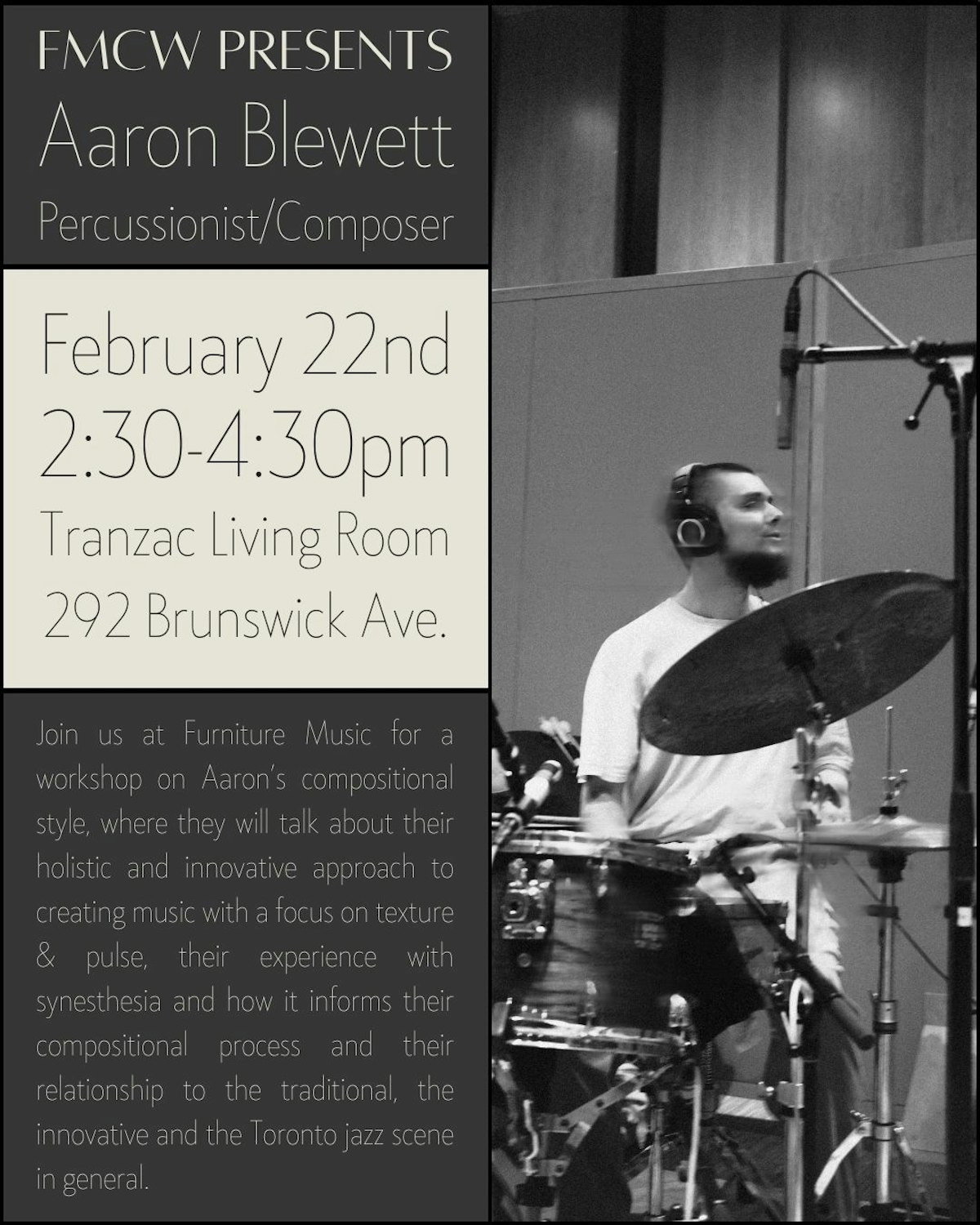 FMCW Hosts: Aaron Blewett on Rhythmic and Synesthetic Composition - Tranzac