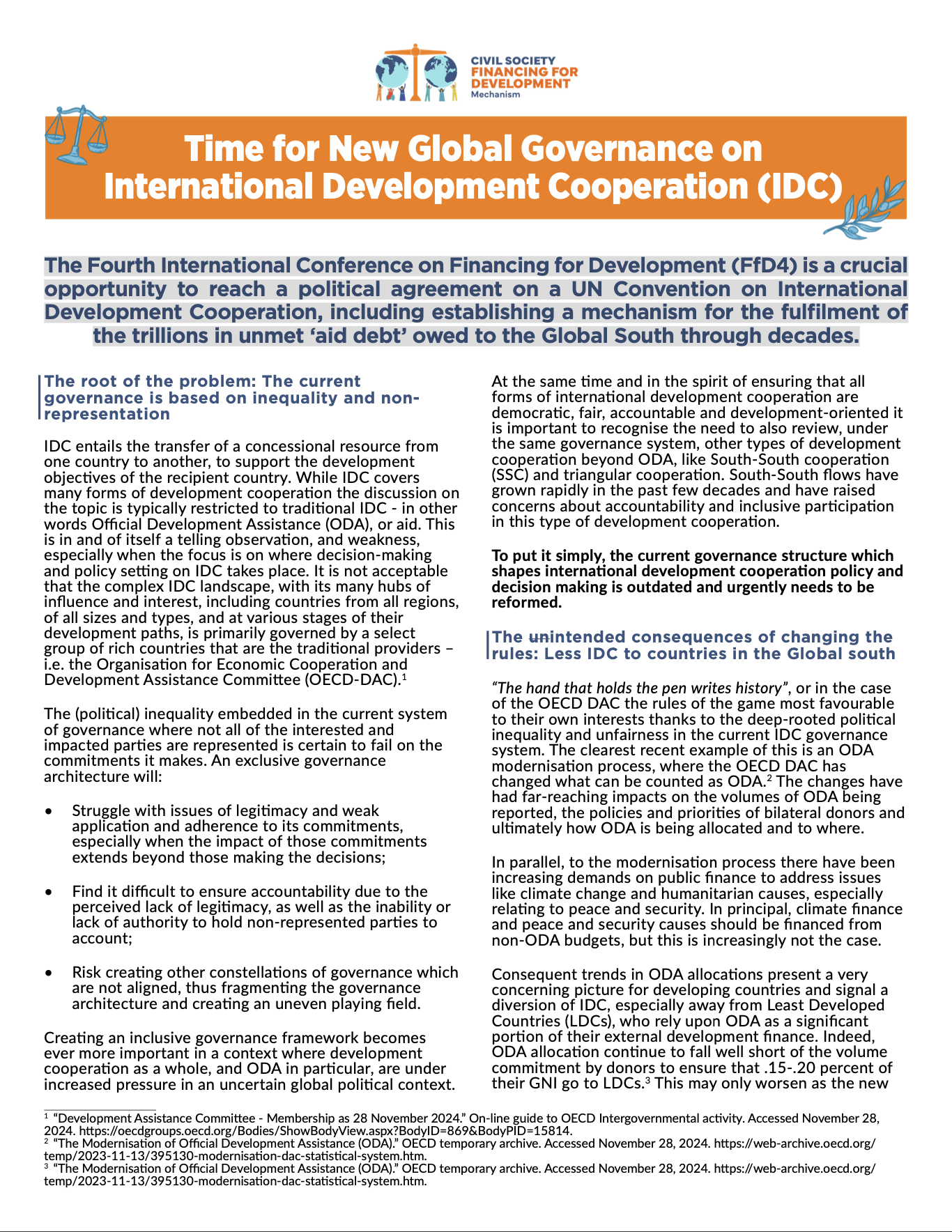 Time for New Global Governance on International Development 