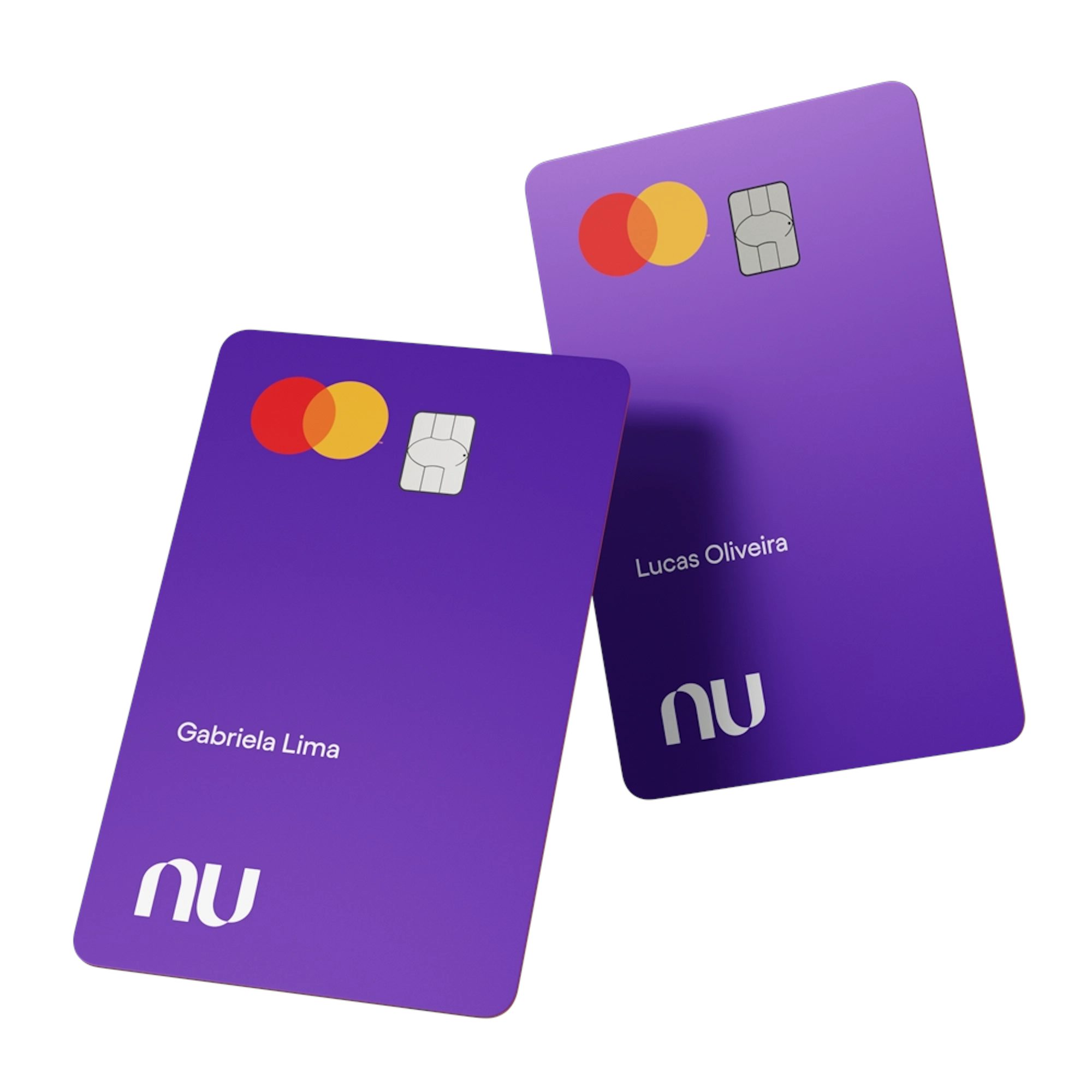 Dois cartões Nubank sobrepostos