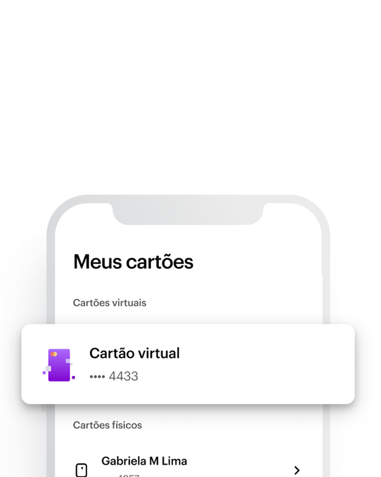 Imagem do app Nubank na área de Meus Cartões