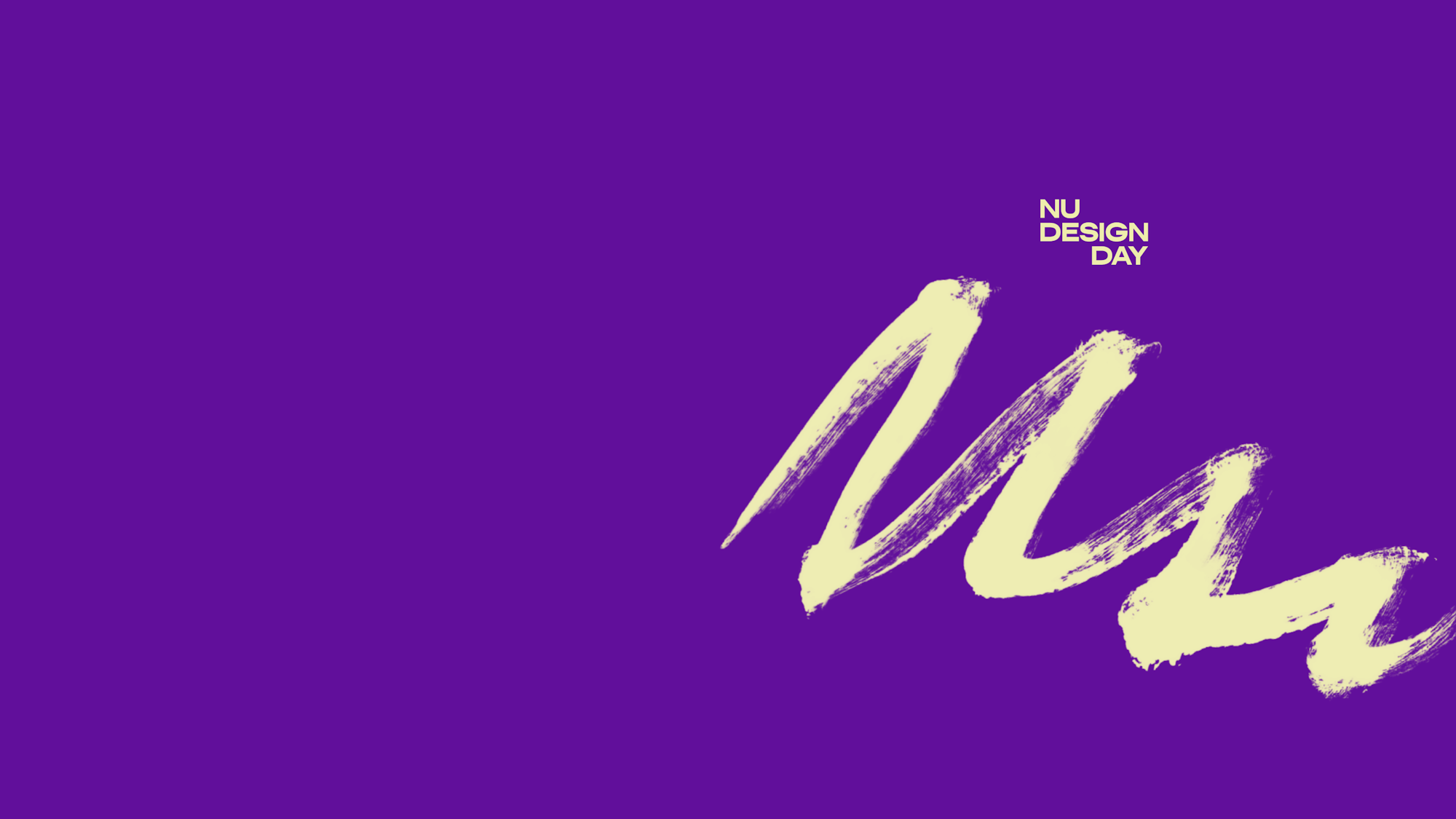 Nu Design Day logo and a stroke of yellow brush.