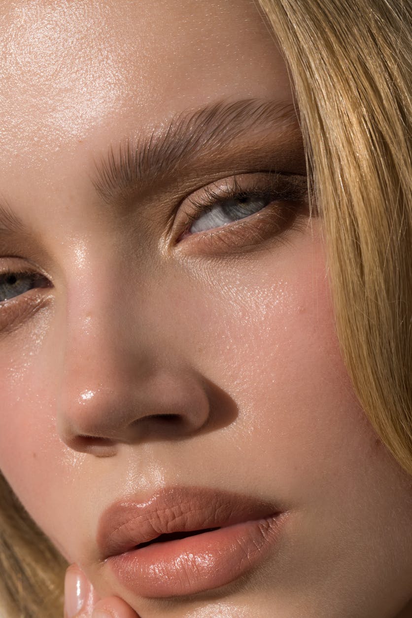 close up of beautiful woman's face