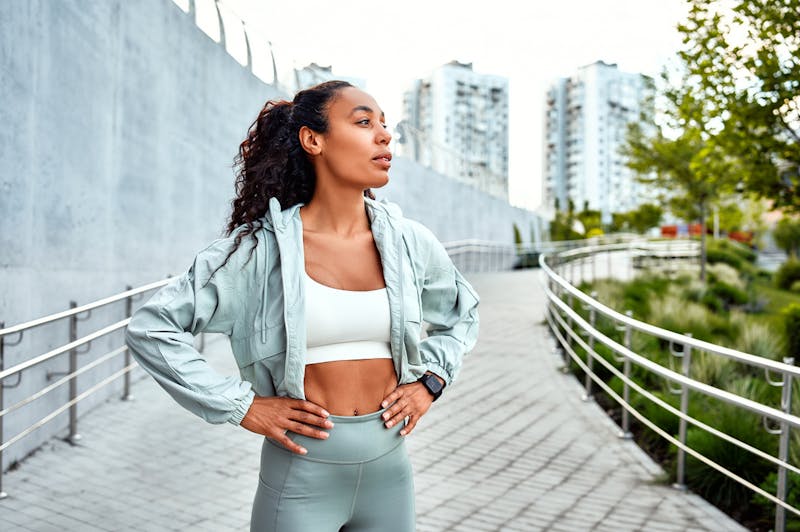 Woman exercising outside
