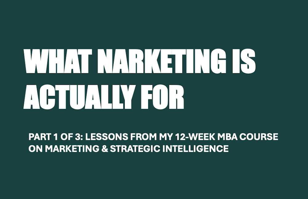 What Marketing Is Actually For
