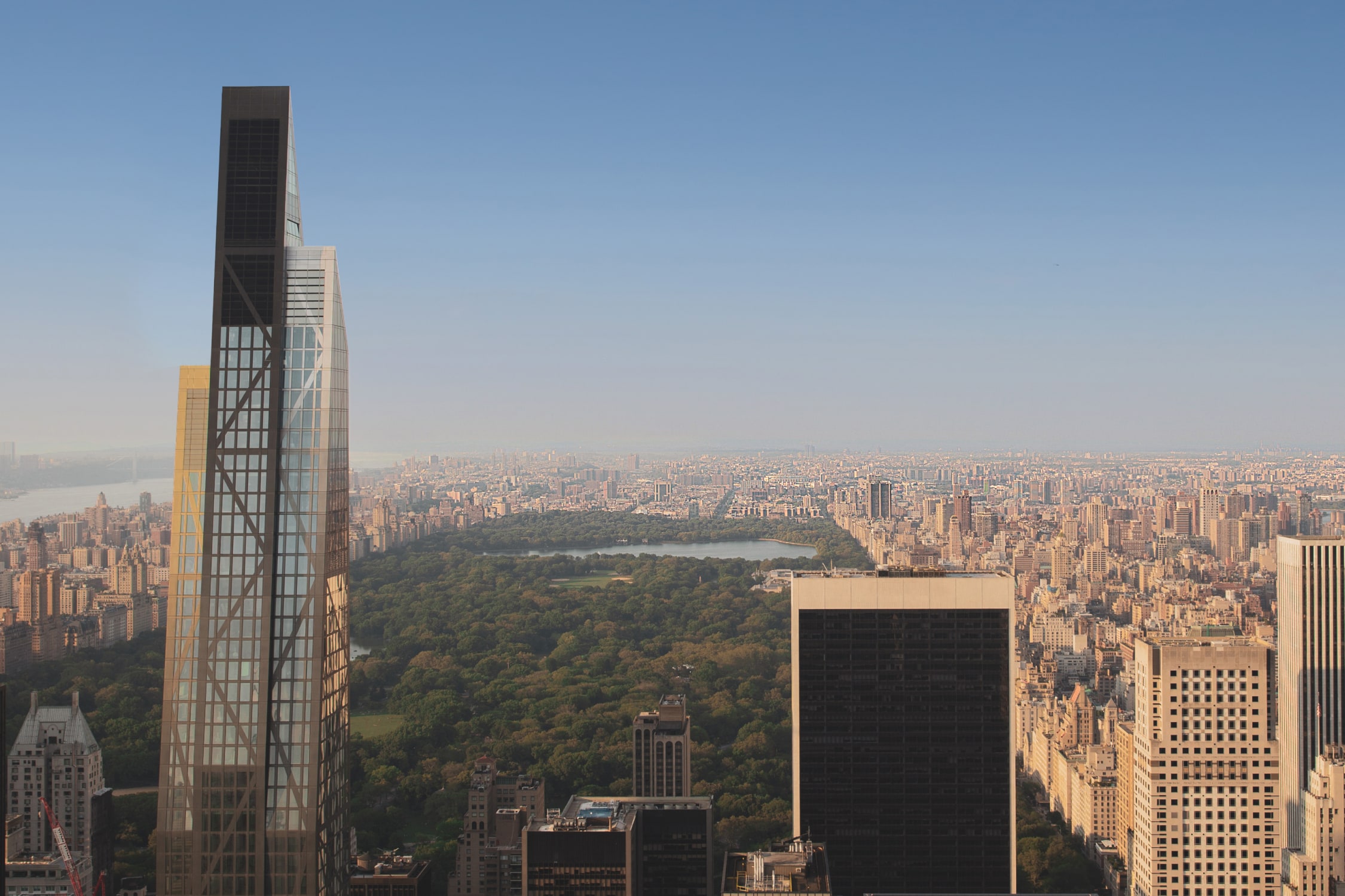 Exterior view of 53W53, a distinctive condominium tower in midtown Manhattan