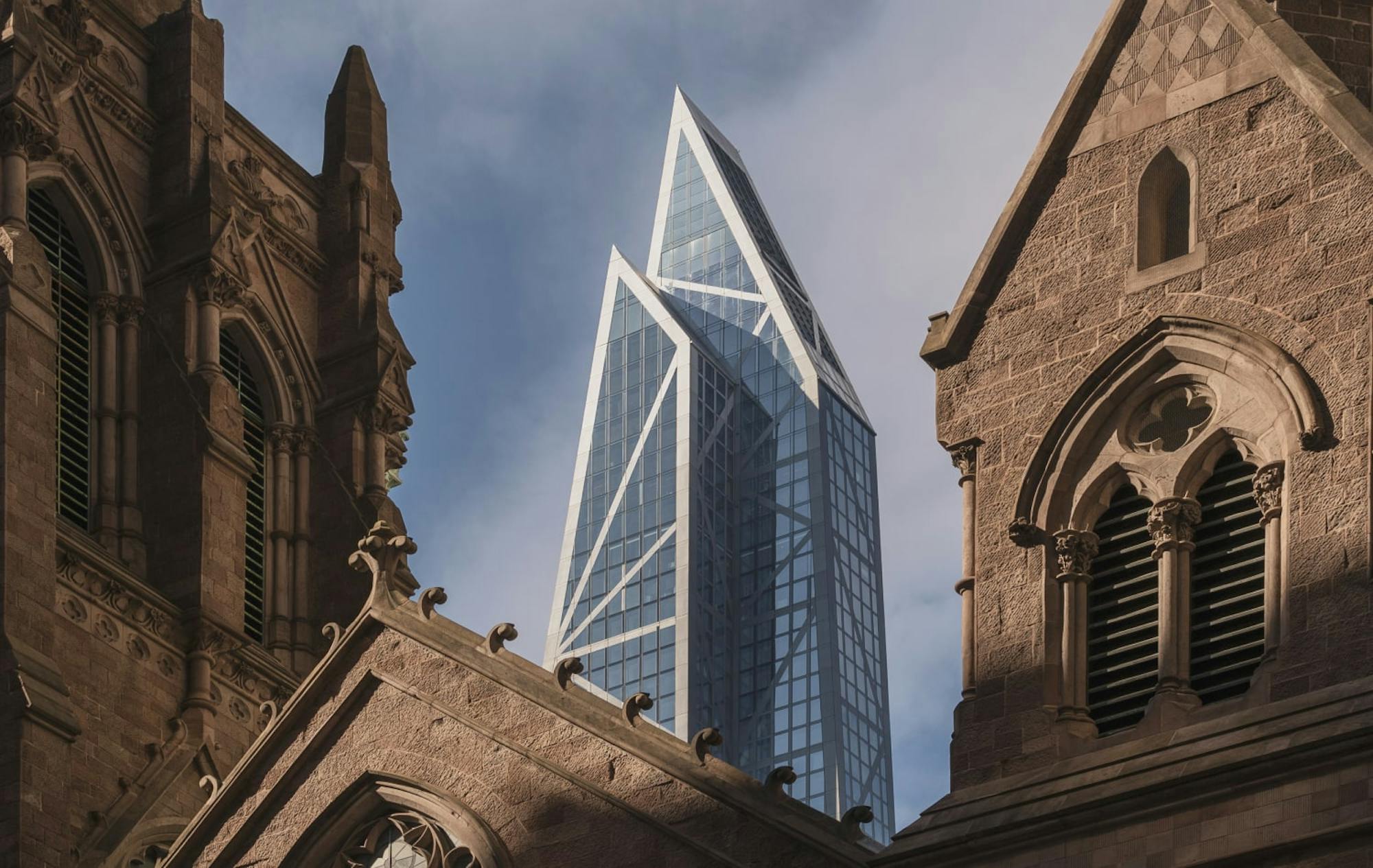 Street view of NYC condominium tower