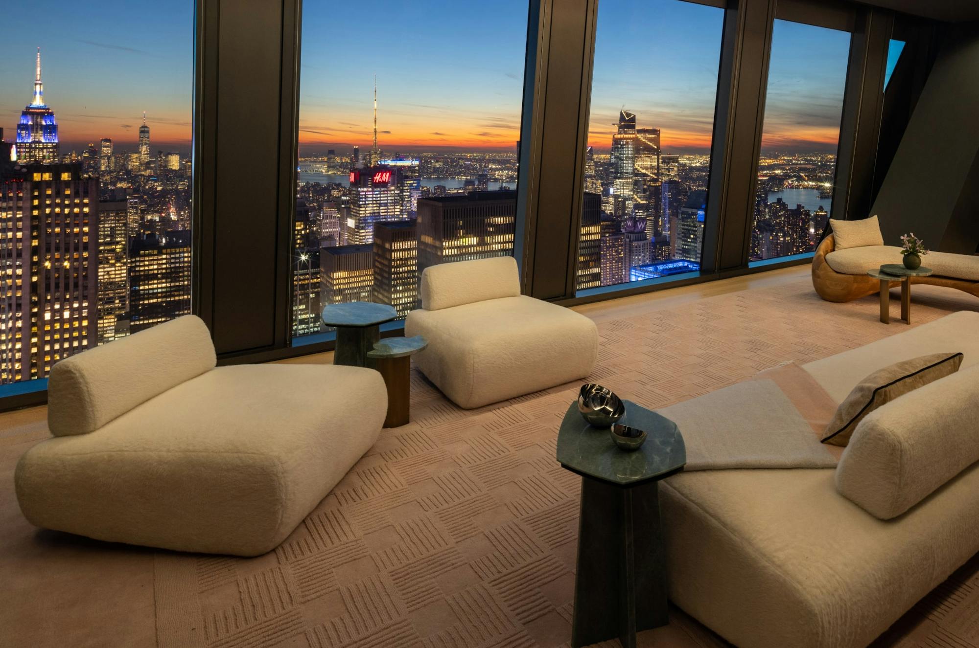 Plush living room in a Manhattan penthouse NYC