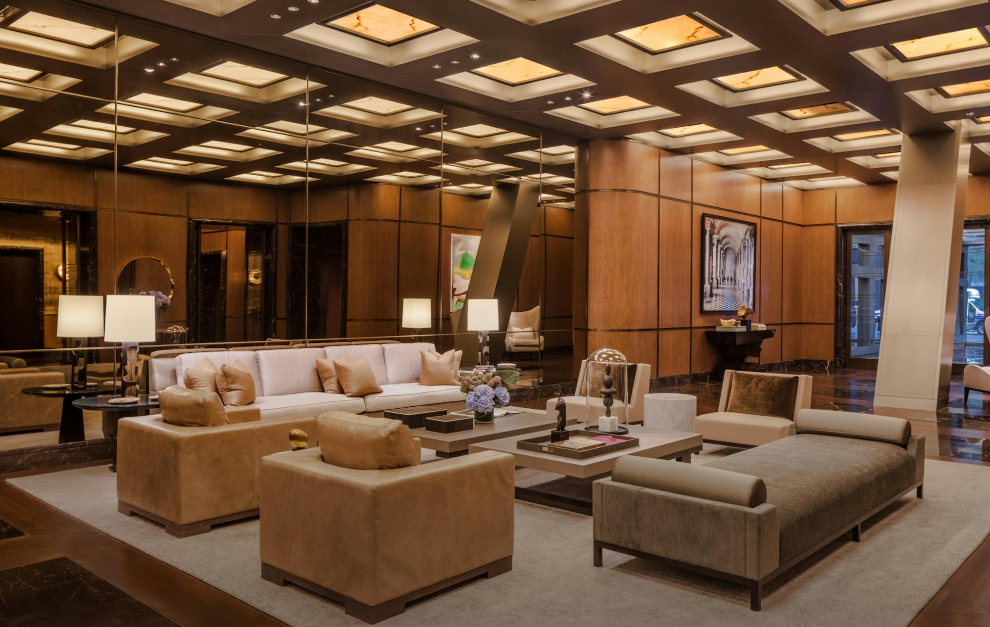 Entry lounge area at 53 West 53