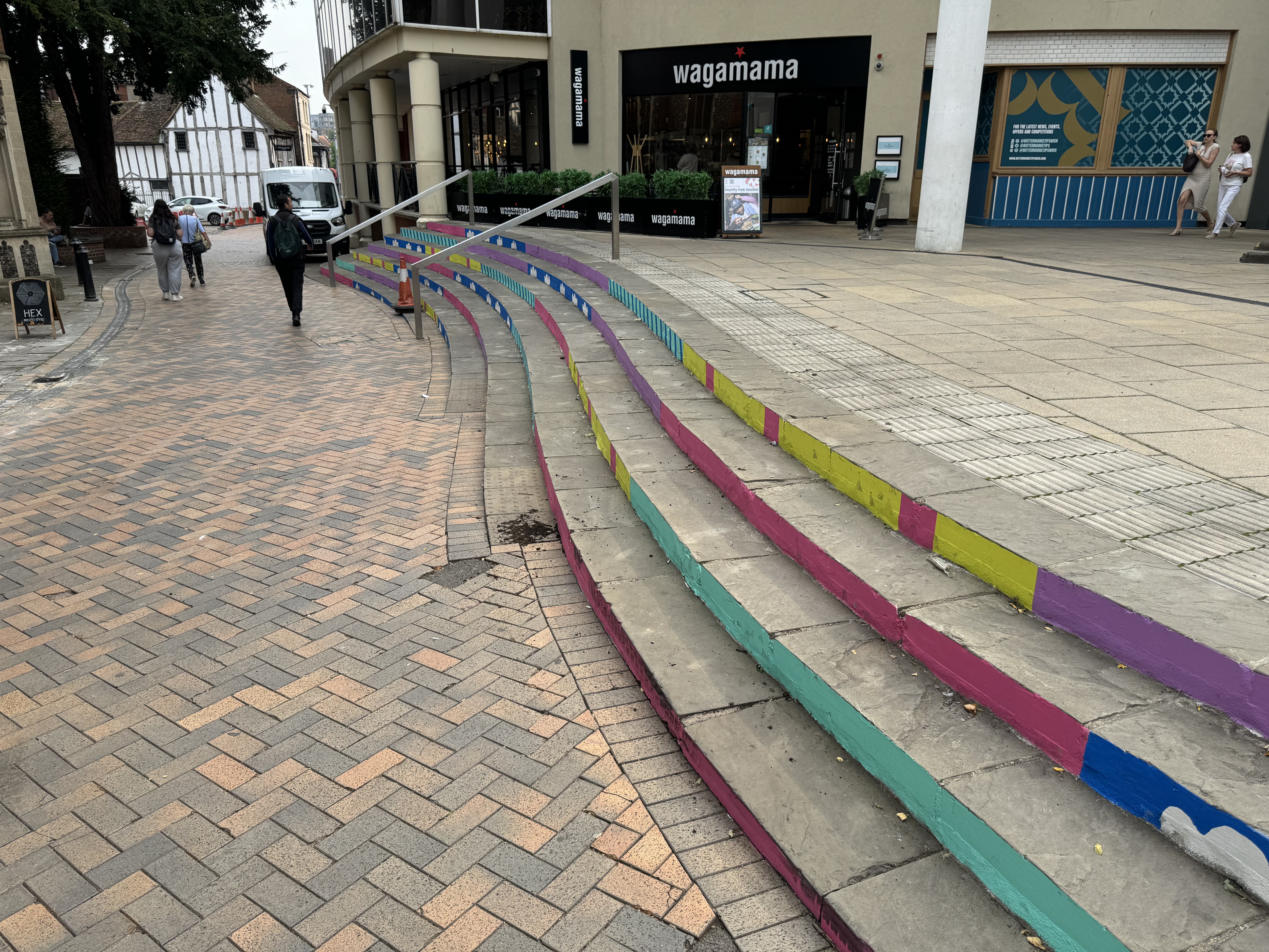 Buttermarket Shopping Centre, Front Steps by Frankie Rose during the Wild Walls festival in 2024