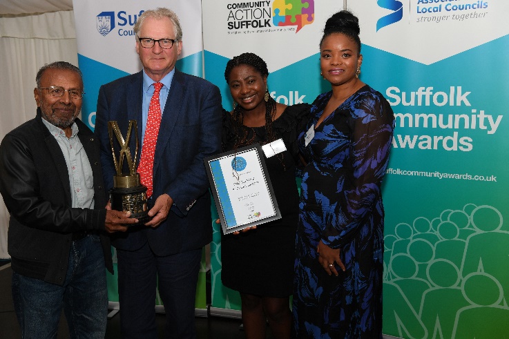 Winners of the Colonel Probert Award, presented by Geoffrey Probert to BME Suffolk Support Group