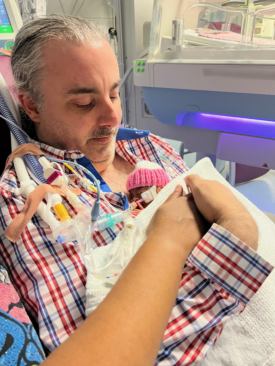 Magnolia with dad Chris and mum Sophie