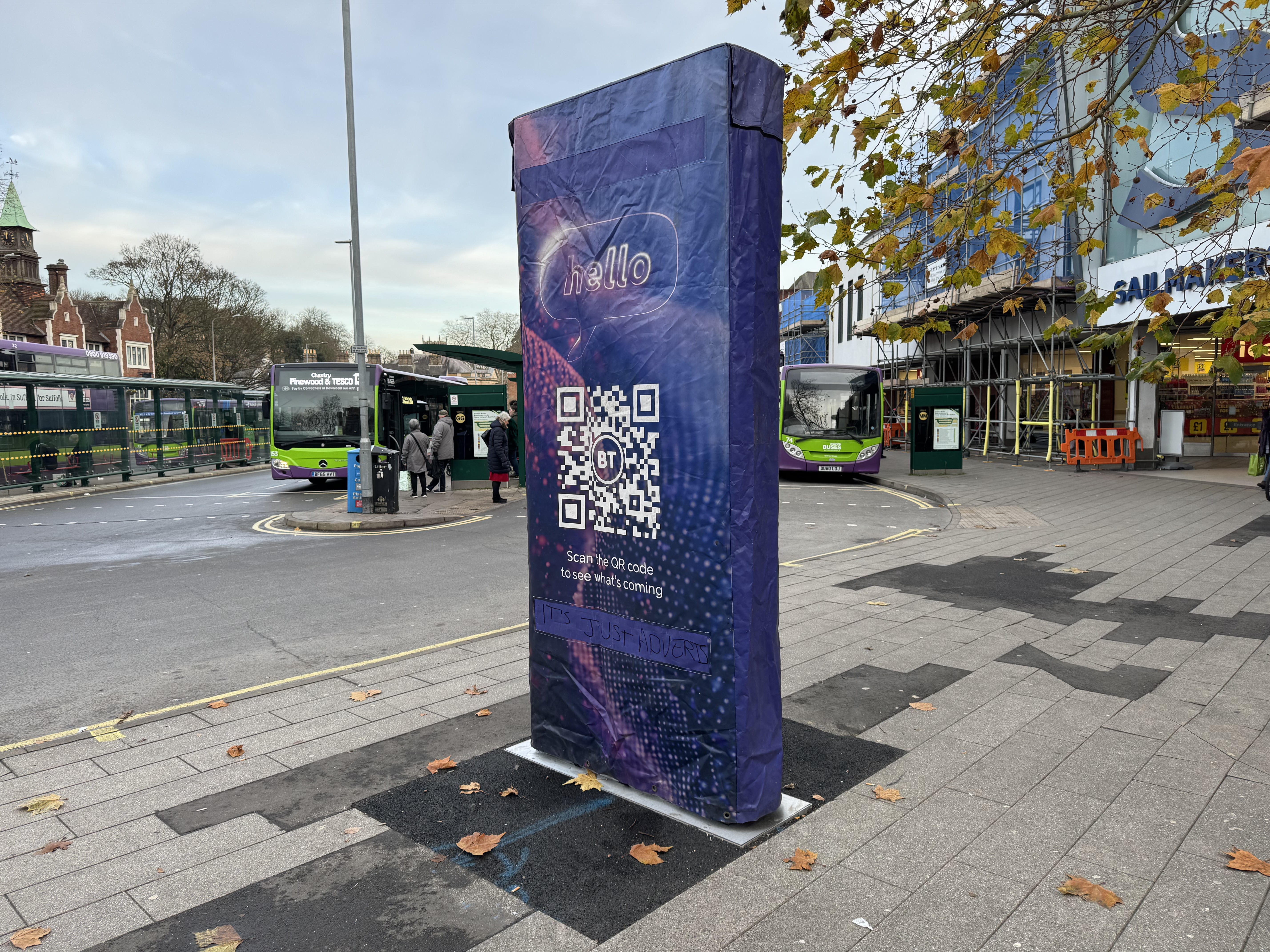 BT digital street hub at Tower Ramparts bus station