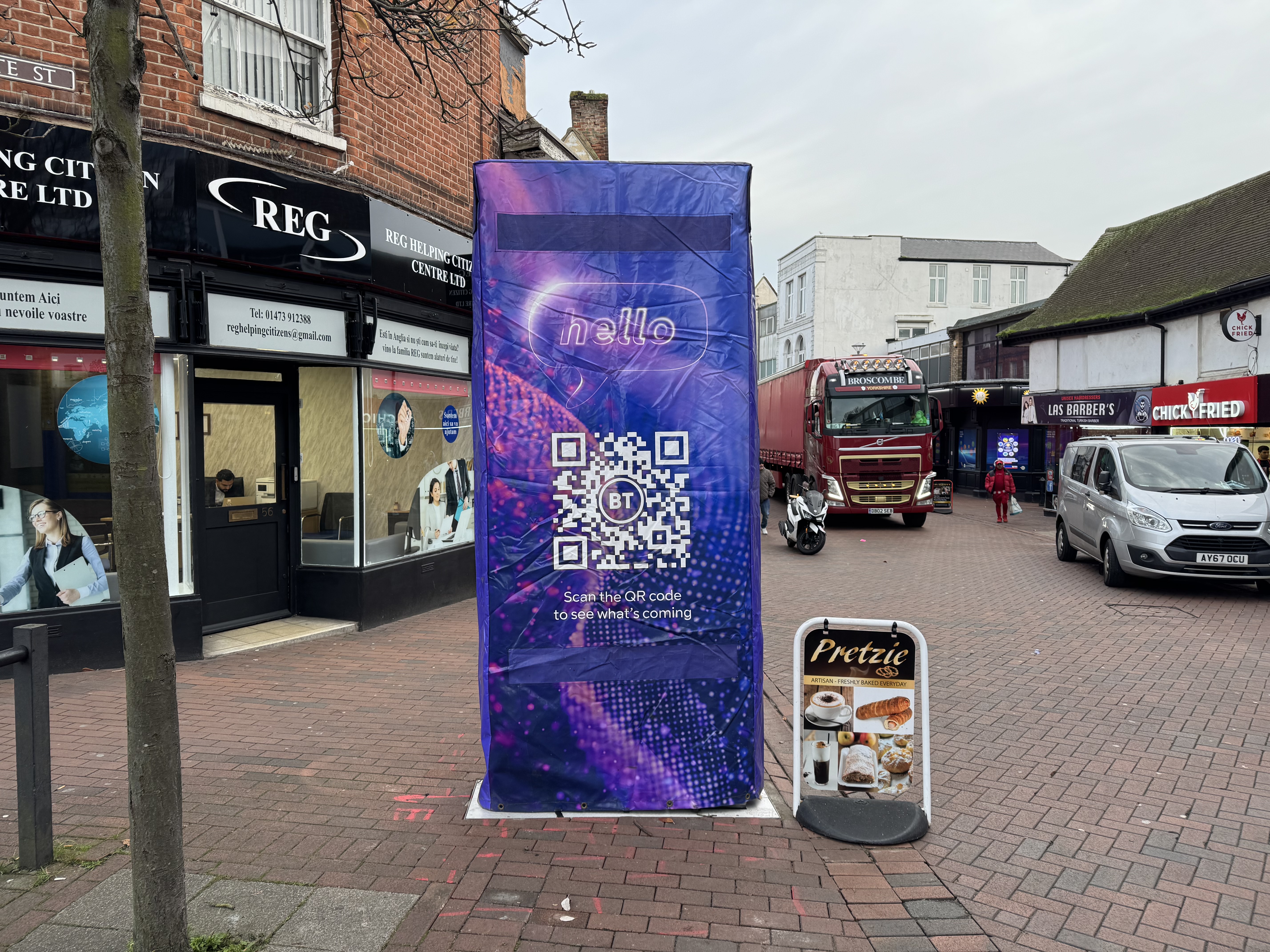 BT digital street hub on Westgate Street