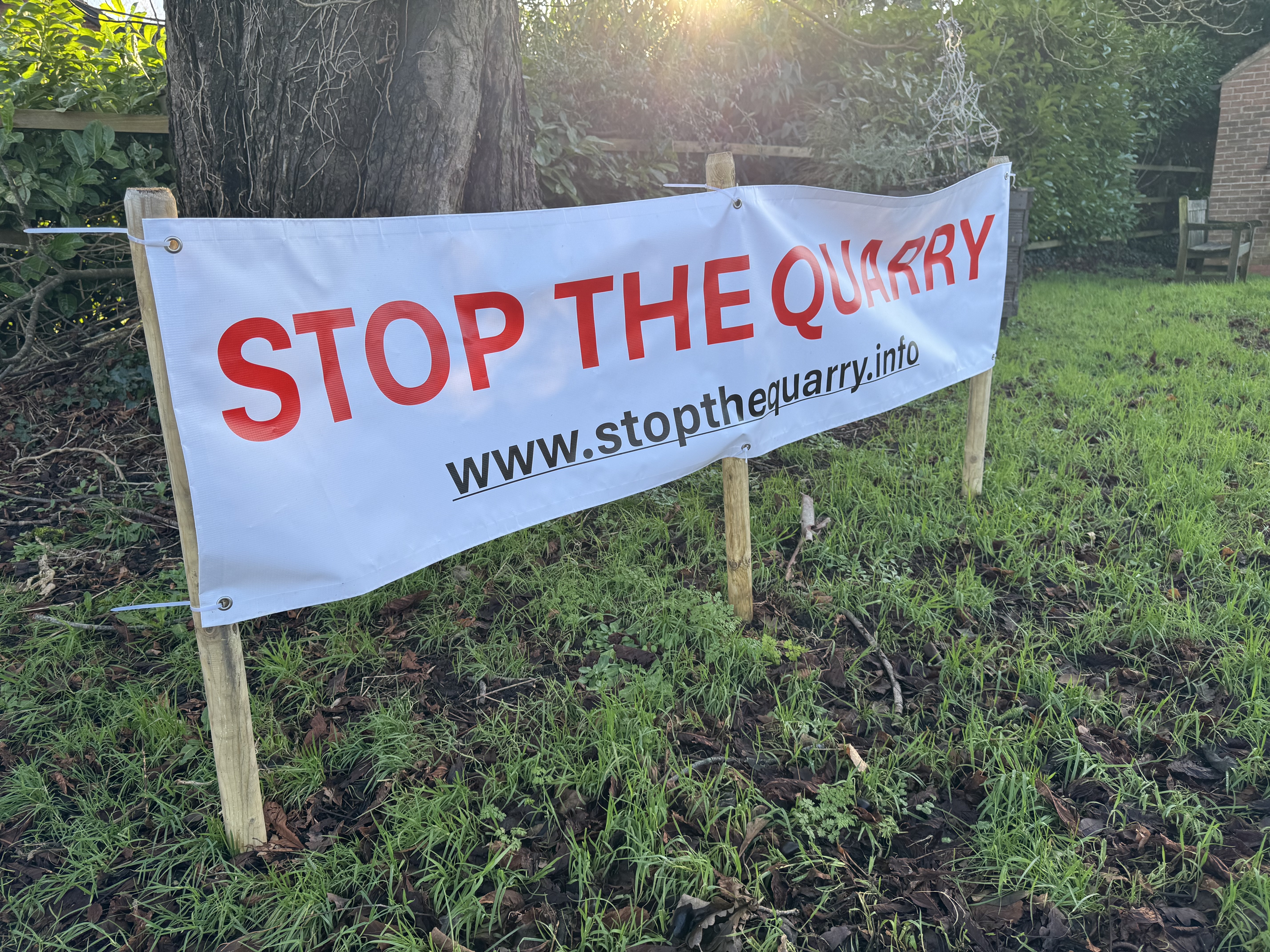Stop the quarry sign in Westerfield, Ipswich