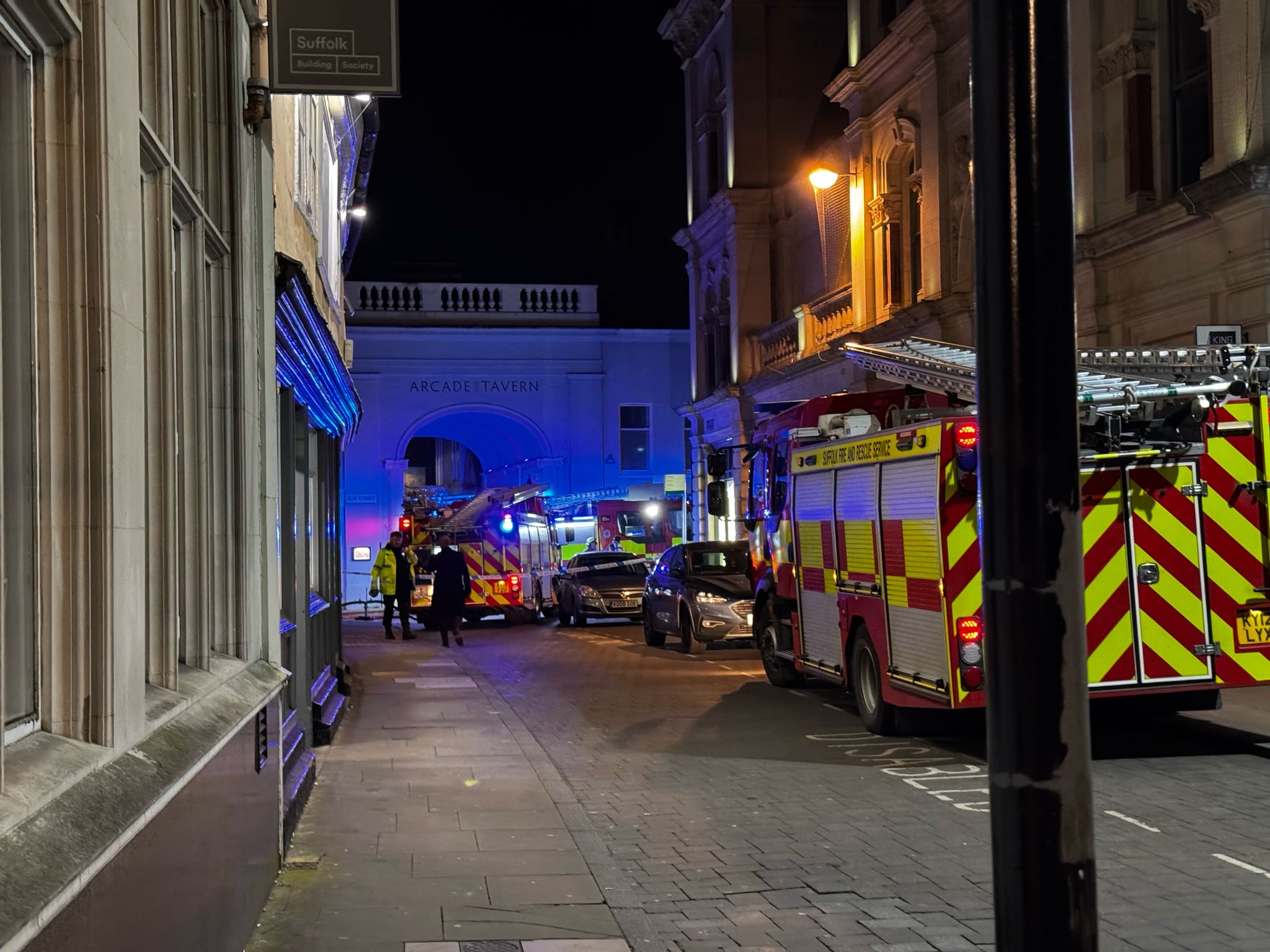 Firefighters at the scene at former Betty Ford's nightclub