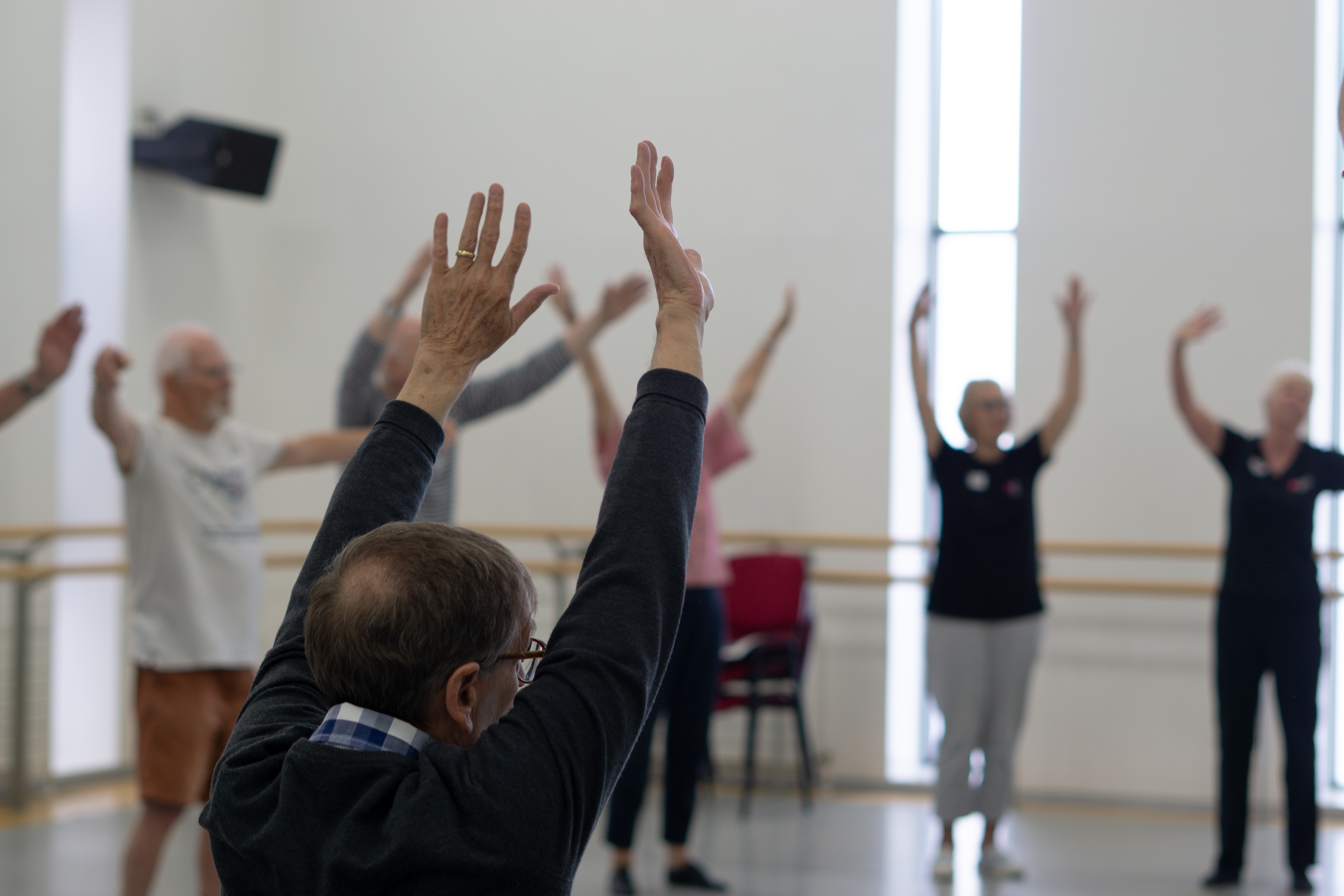 Older people dancing in a dance class
