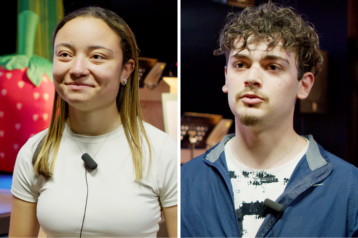 Students Paige Da Costa Silva Callaghan and Kevin Claudino