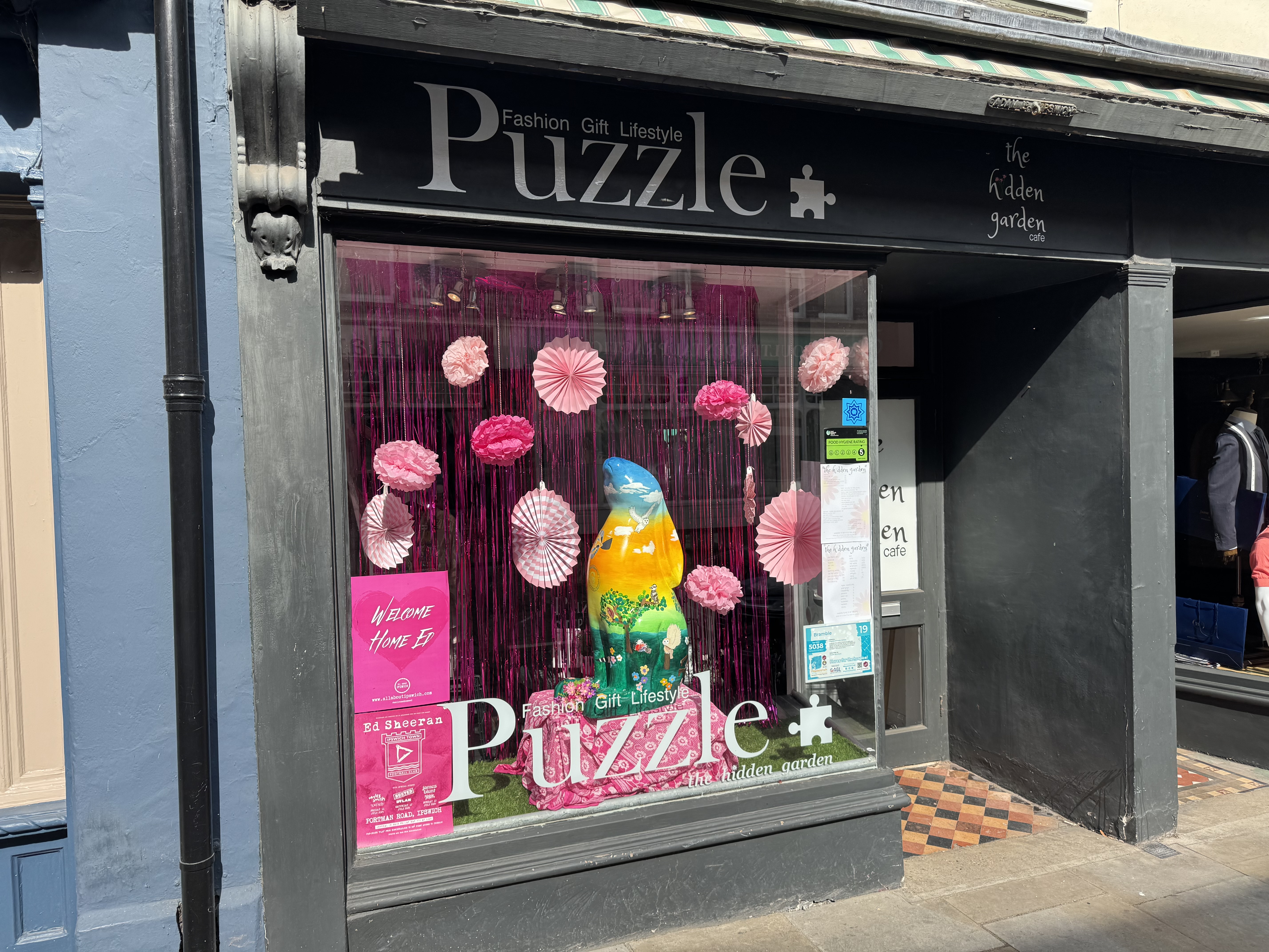 Puzzle Boutique has gone big with its beautiful pink window display