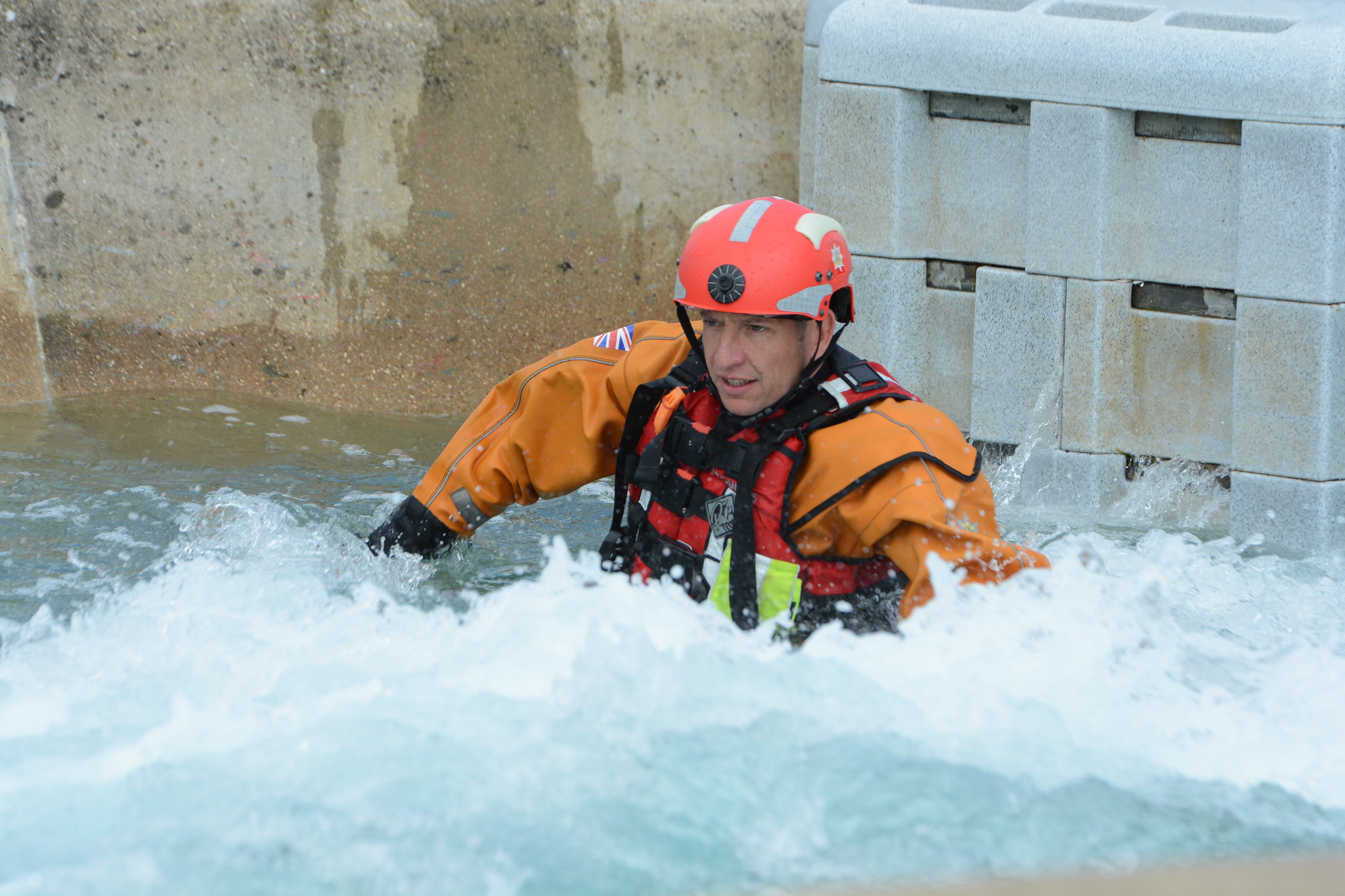 A member of the SFRS water and flood rescue unit during a training exercise