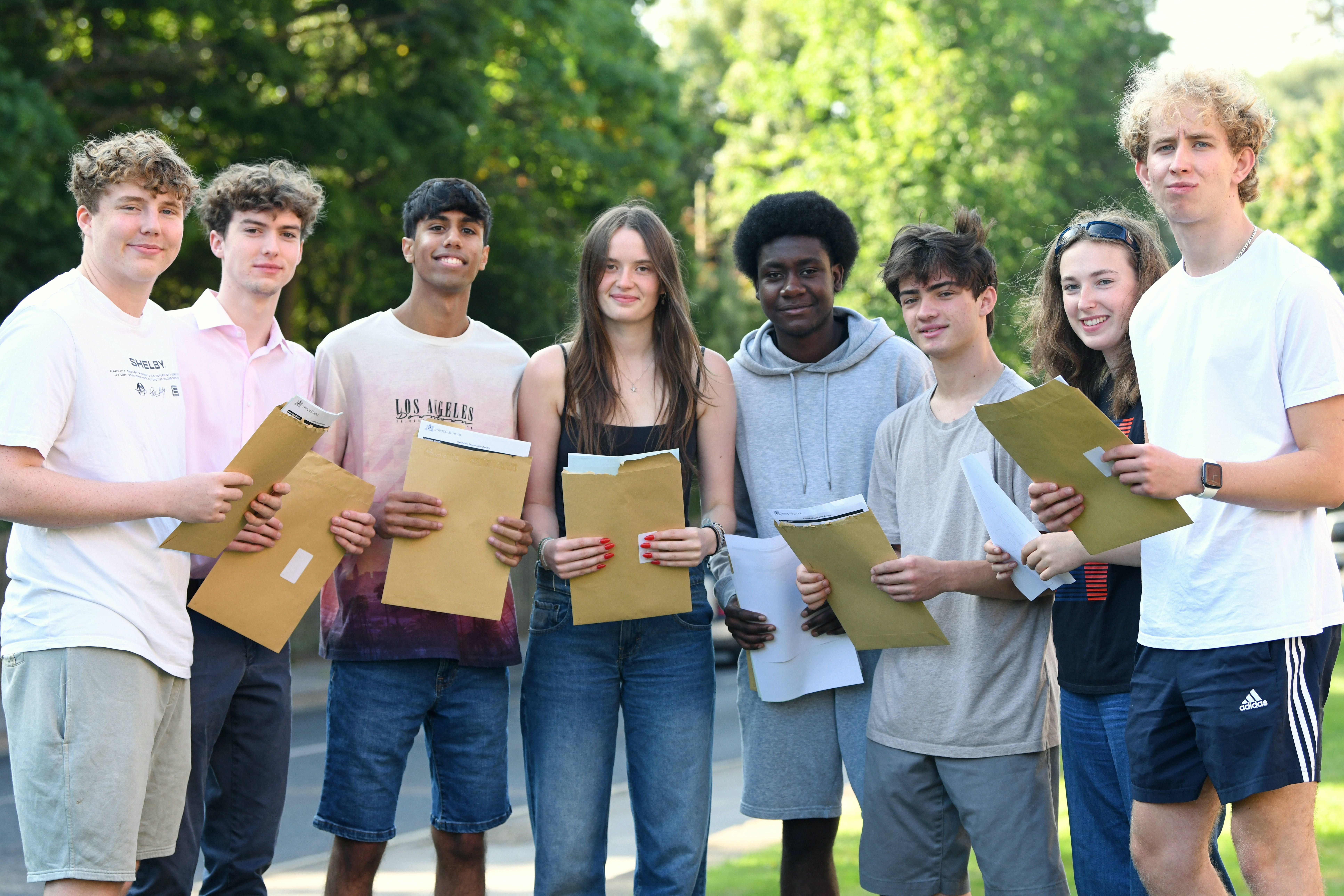 Ipswich School students with their A Level results