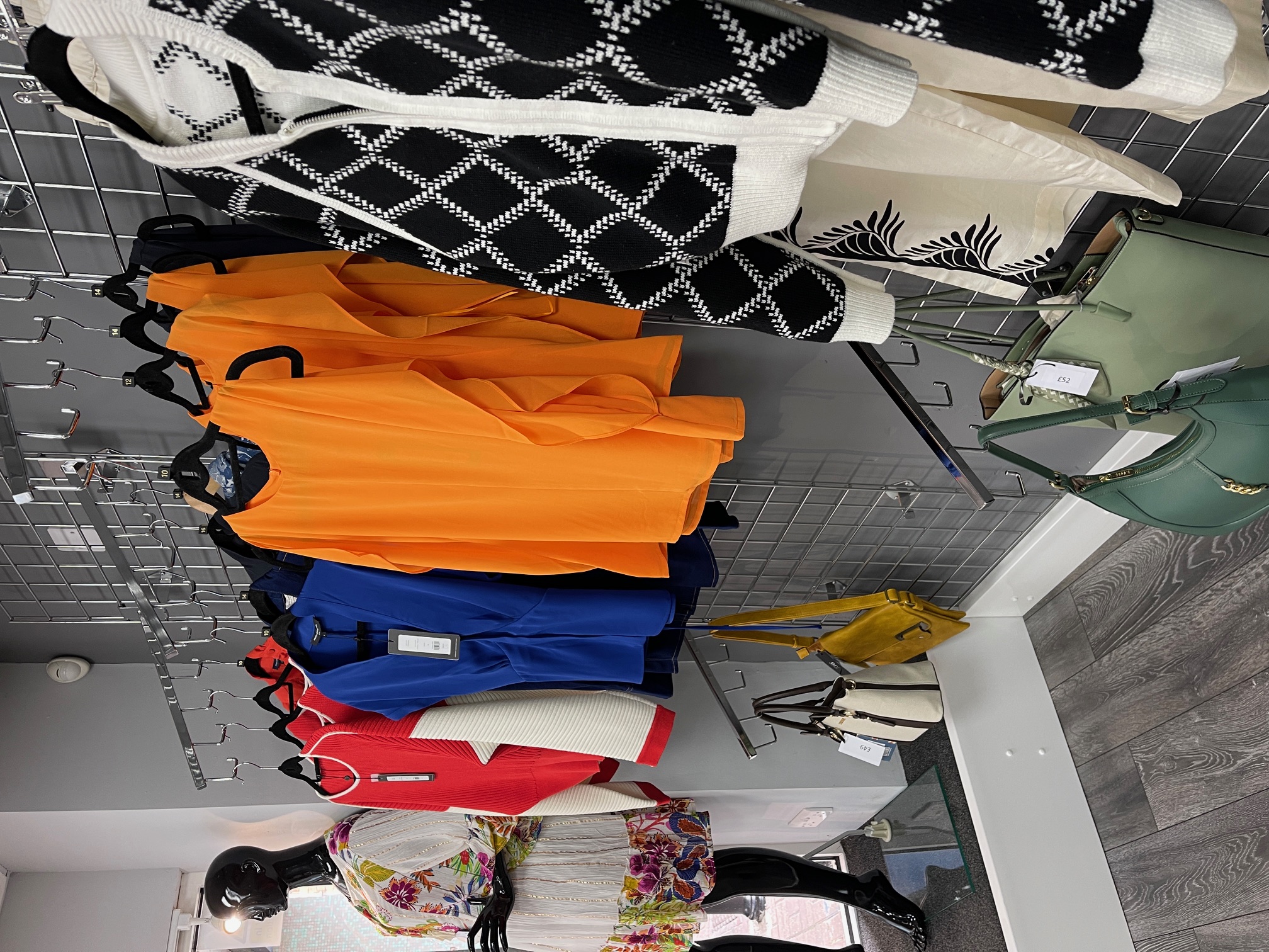 Clothing displays inside DVJ Boutique in Ipswich