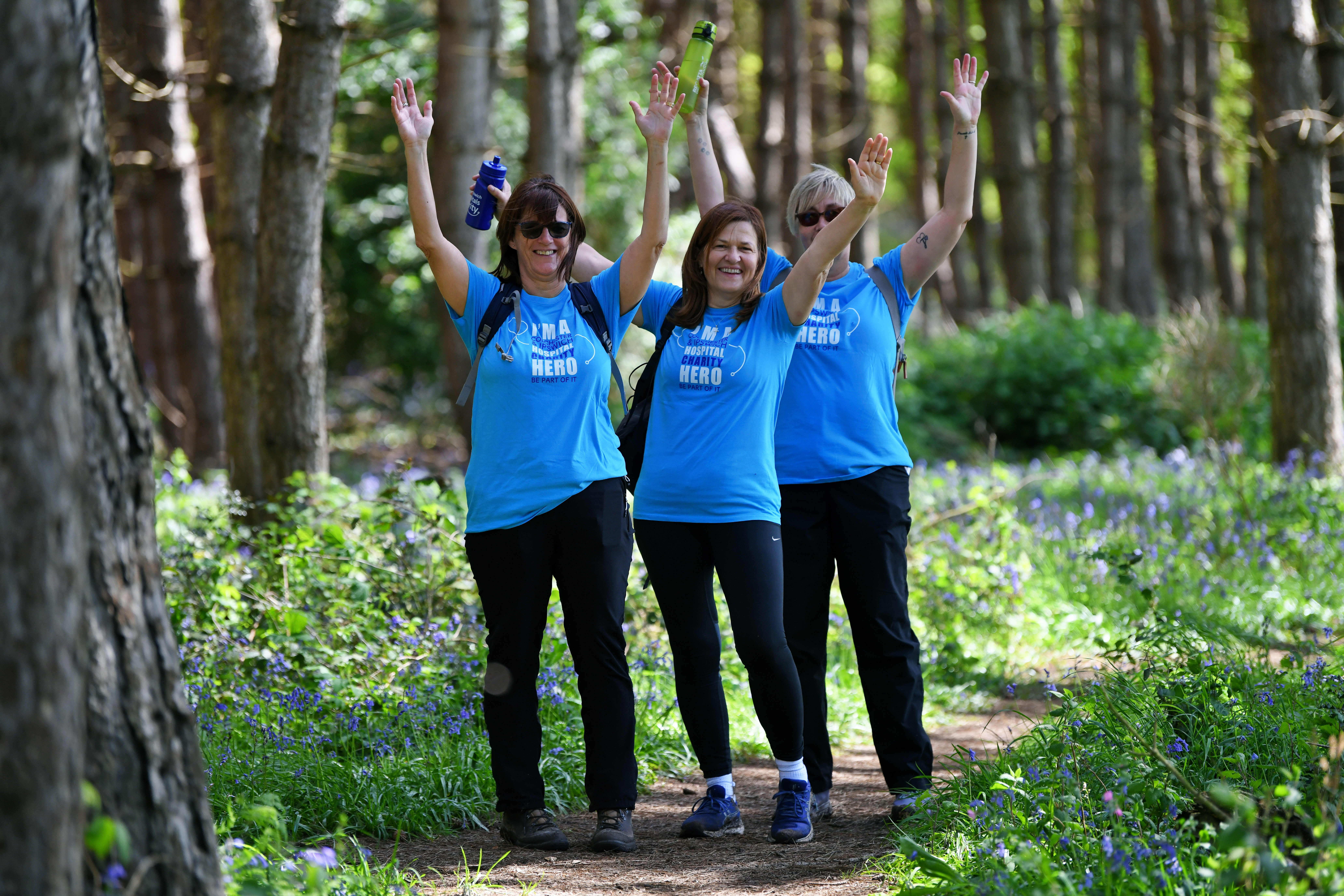 Group of walkers on a countryside path during the Hospital Hero Hike charity walk