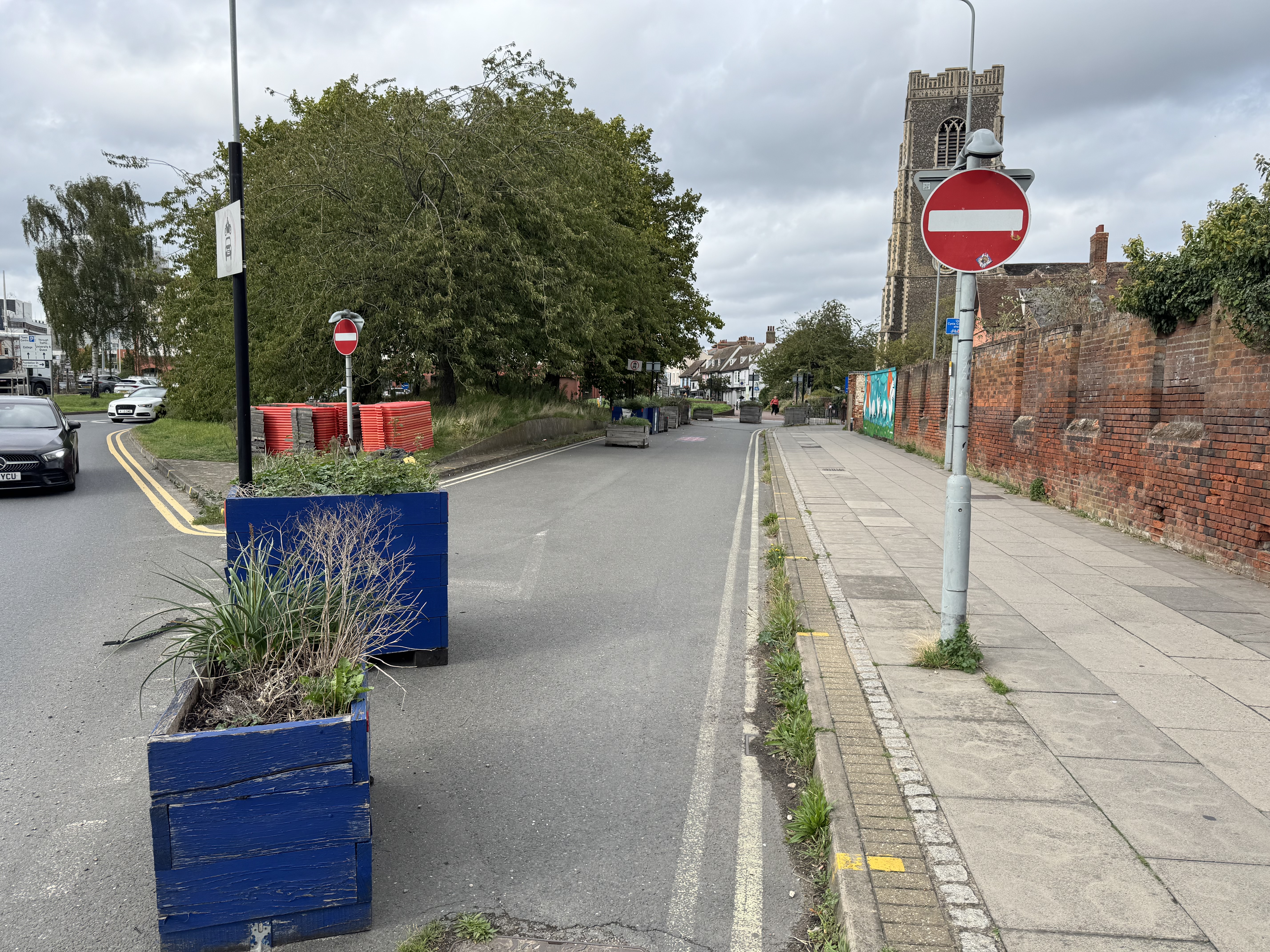 The temporarily blocked off section of road which runs adjacent to the Bridge Street roundabout will be permanently pedestrianised