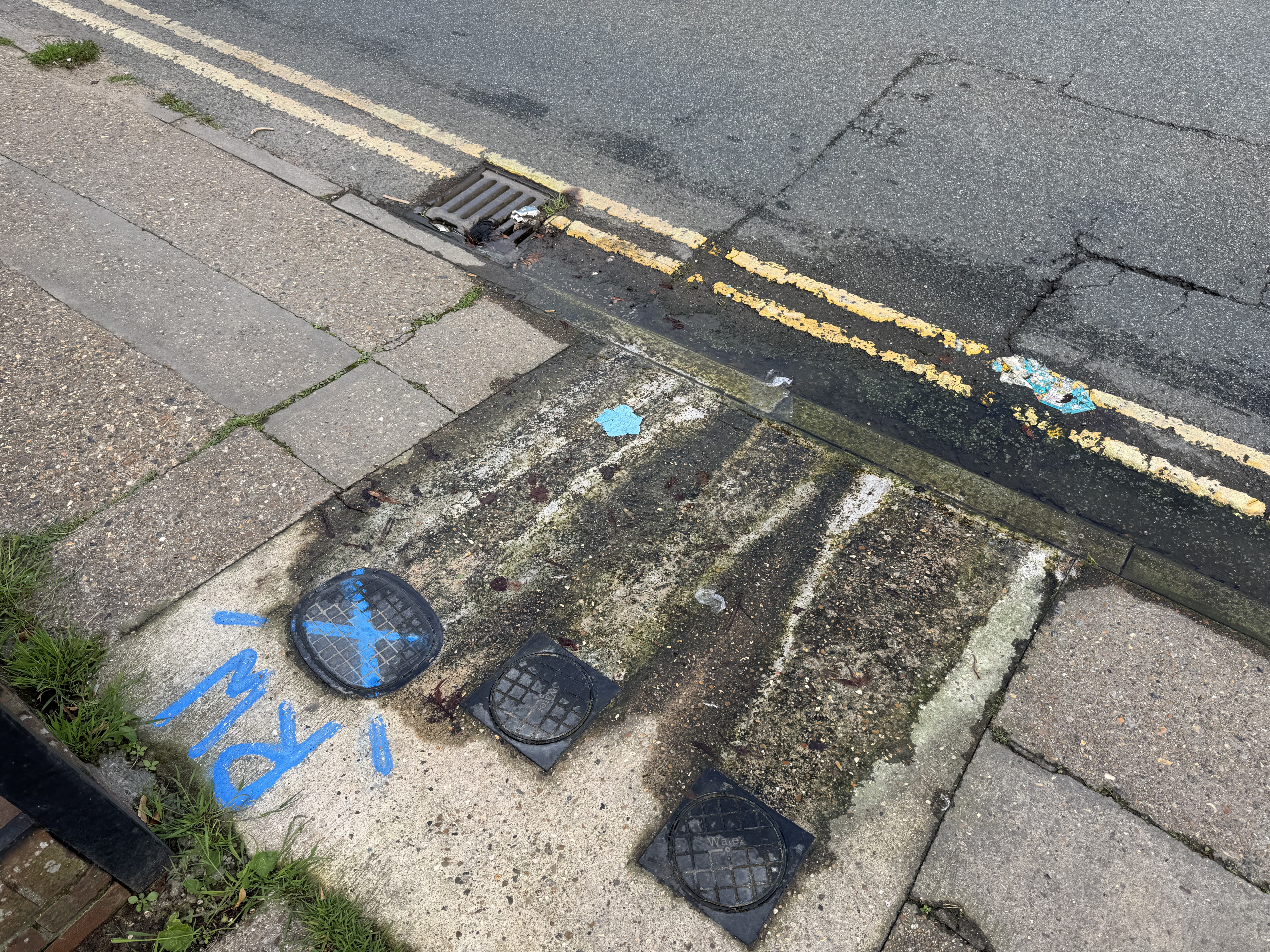 Anglia Water engineers have twice marked the area