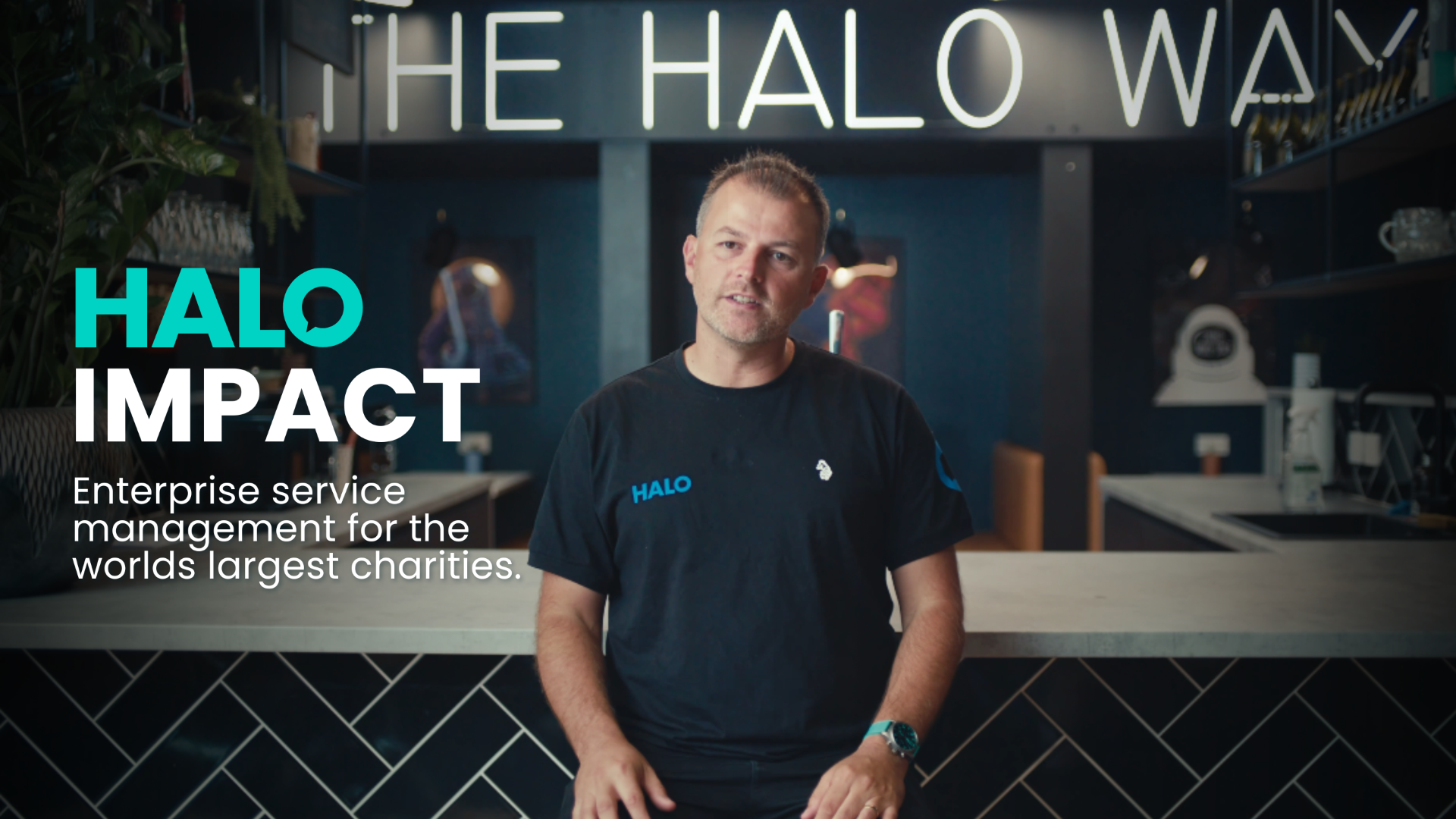 Halo CEO looking at camera