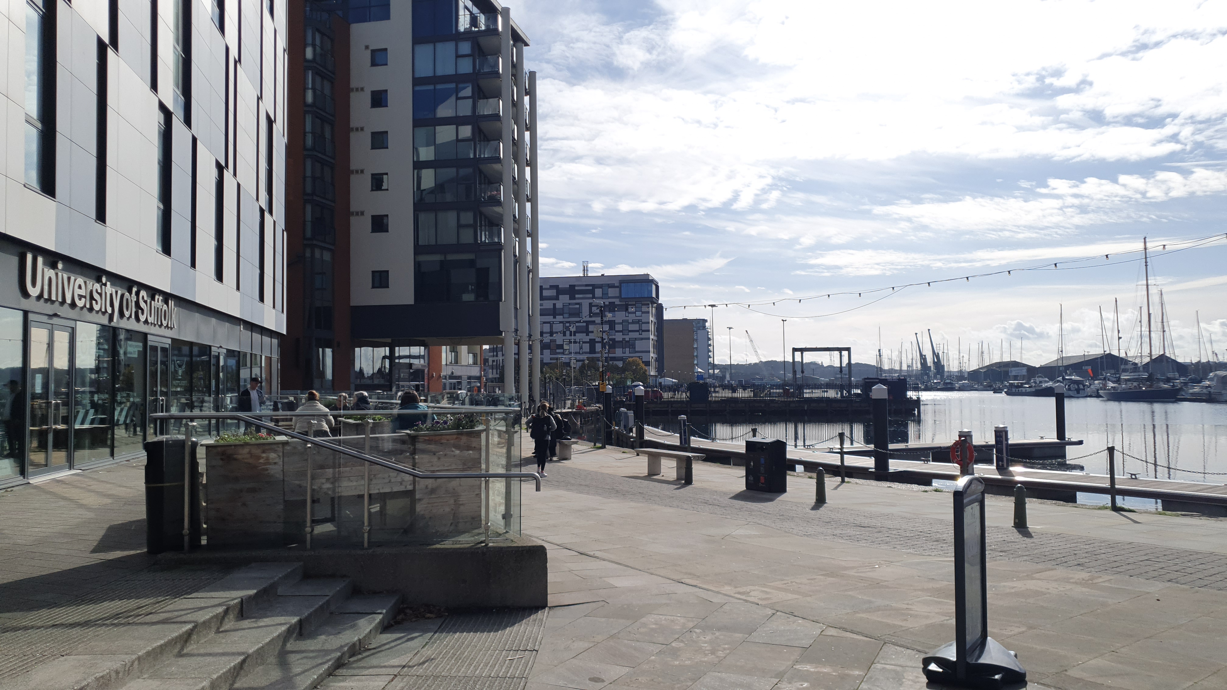 building and waterfront