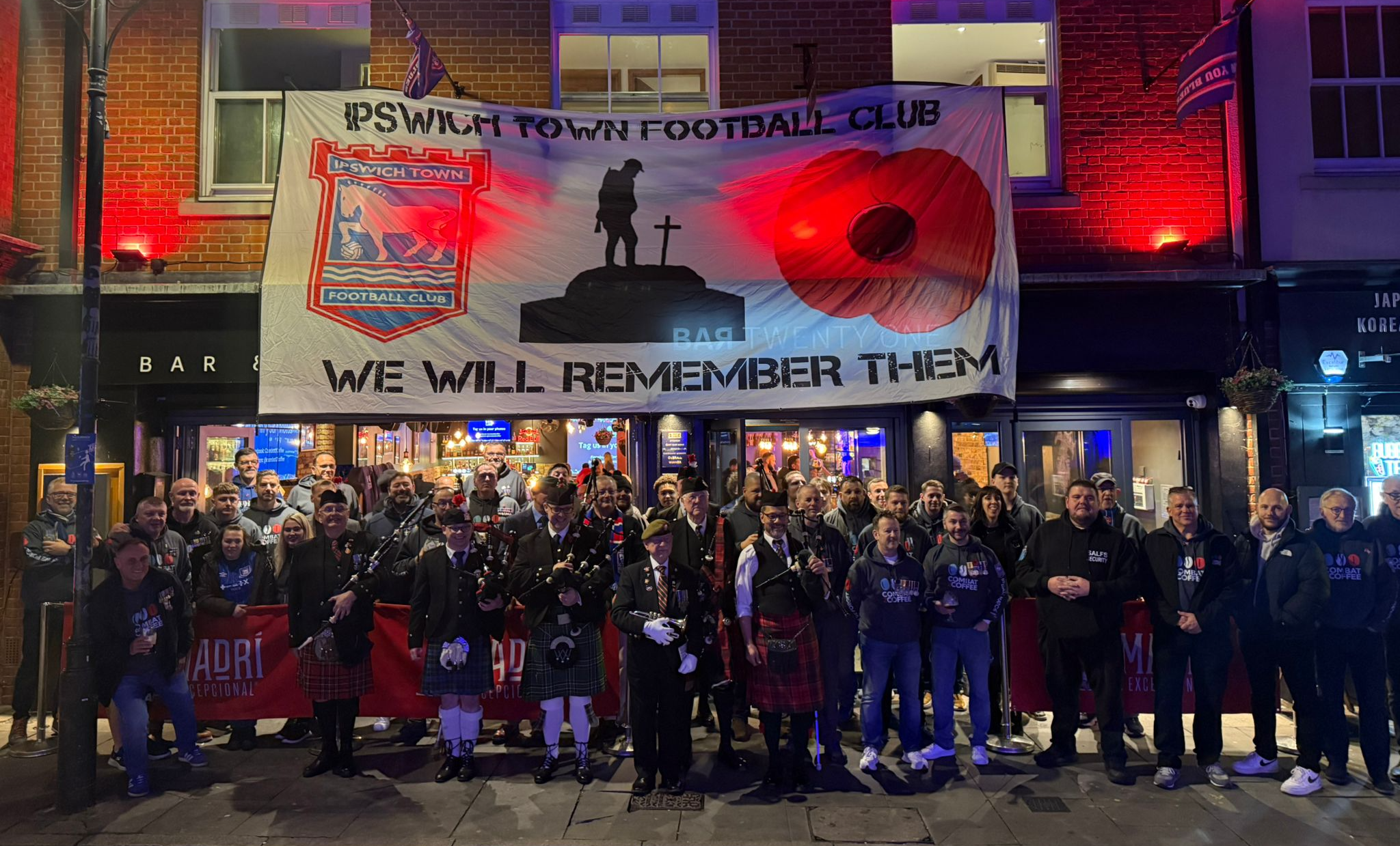 Medals2Matches 2025 outside Bar Twenty One in Ipswich