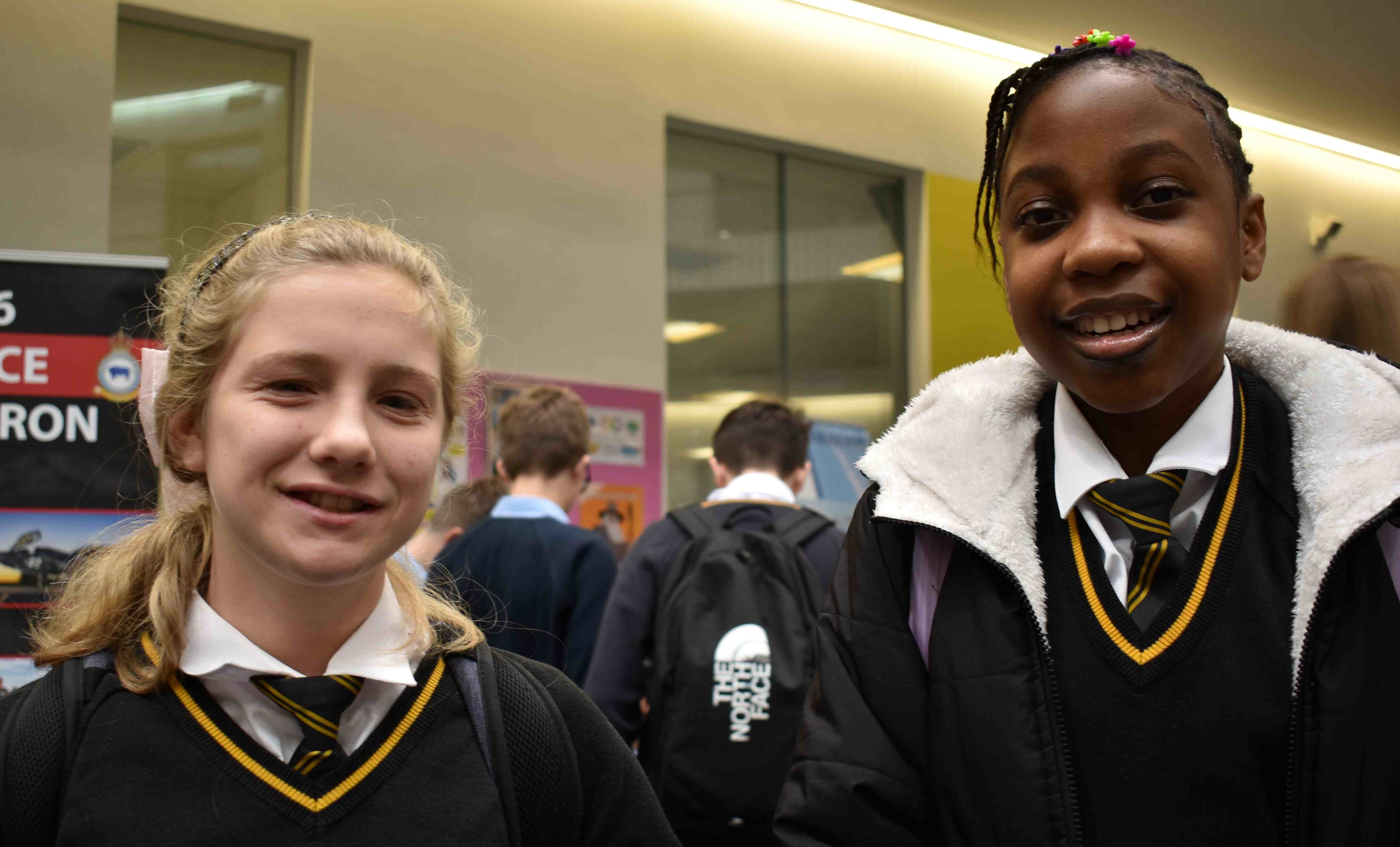 Two youngsters from Stoke High School at the FutureSkills Fair held in Ipswich