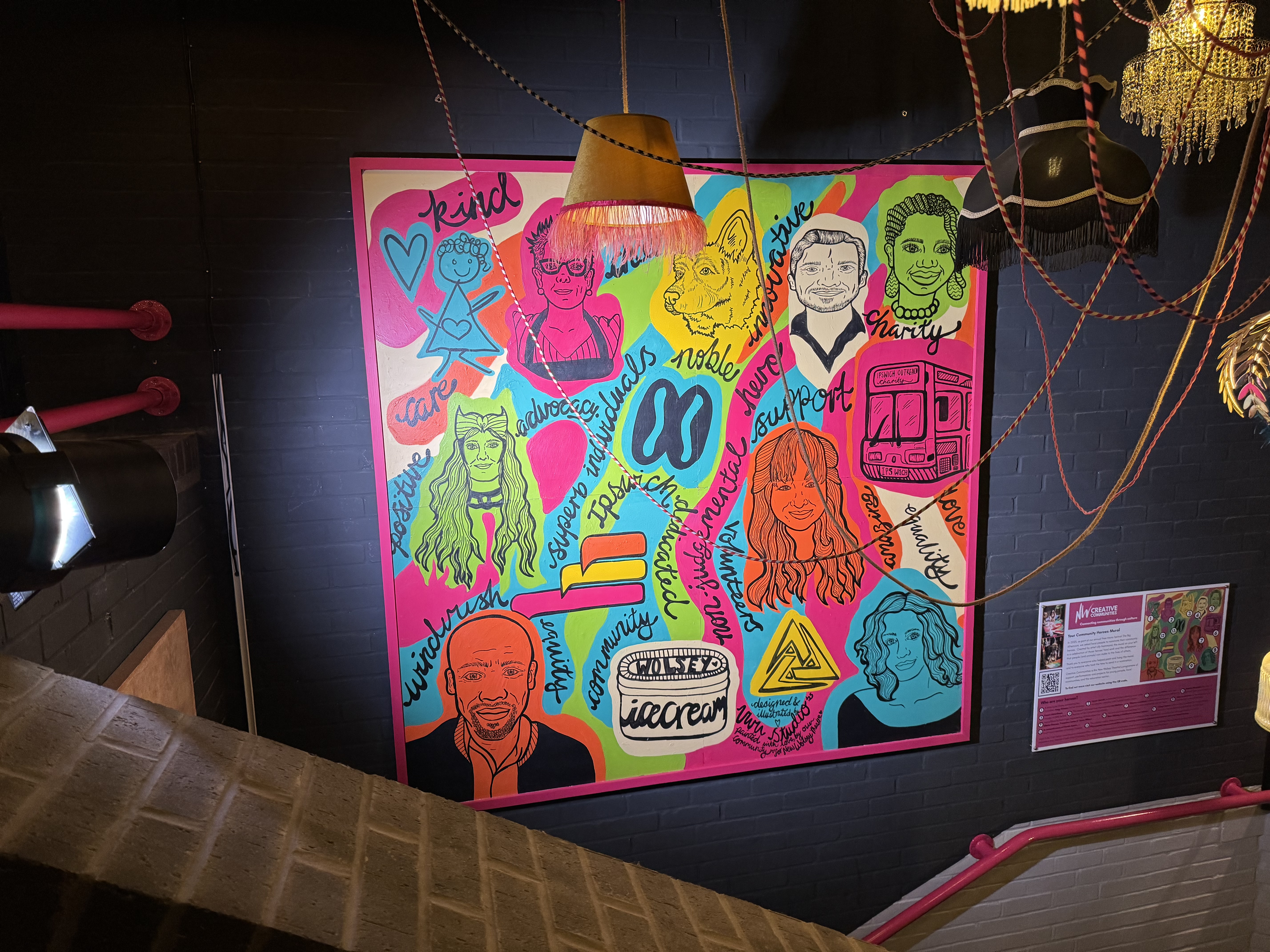 The mural by Lily Hammond at the New Wolsey Theatre