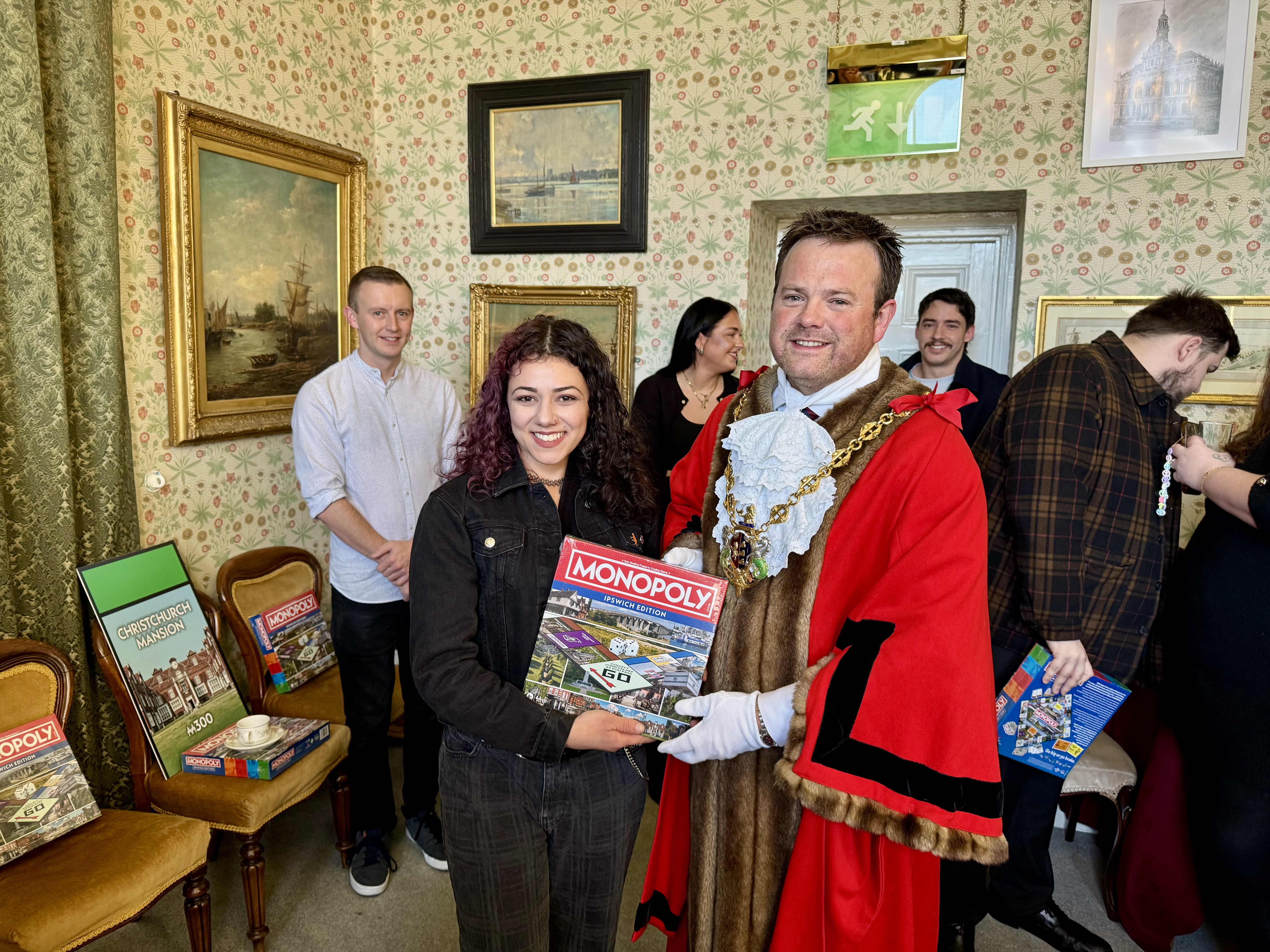 Poem winner Lilly Rose with Mayor of Ipswich, Cllr Stefan Long