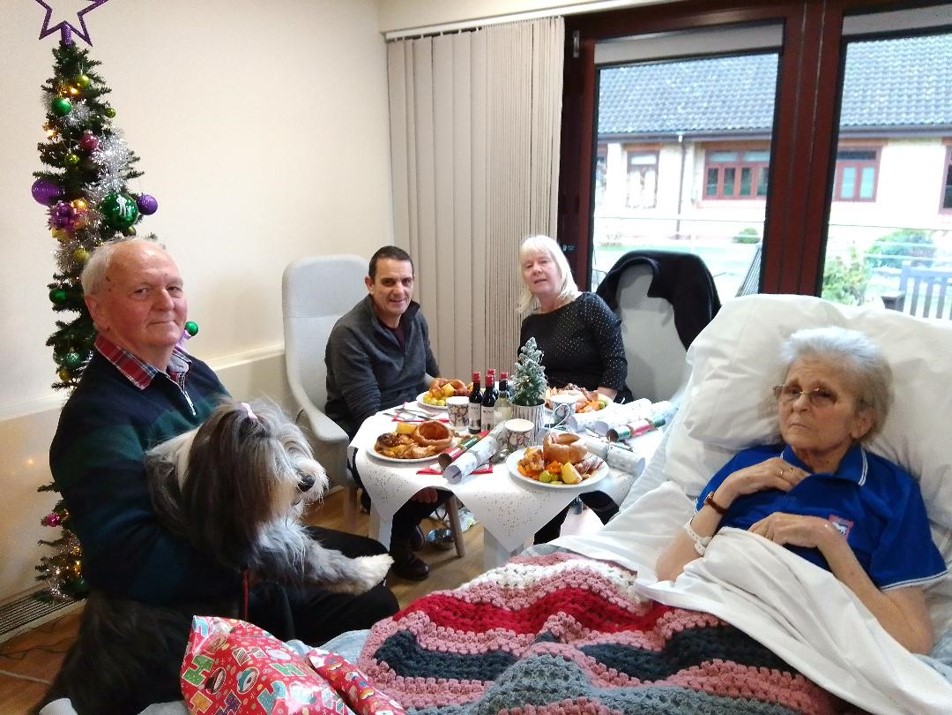 Charlie, Wendy and Rosie with friends Mark and Julie on Christmas Day