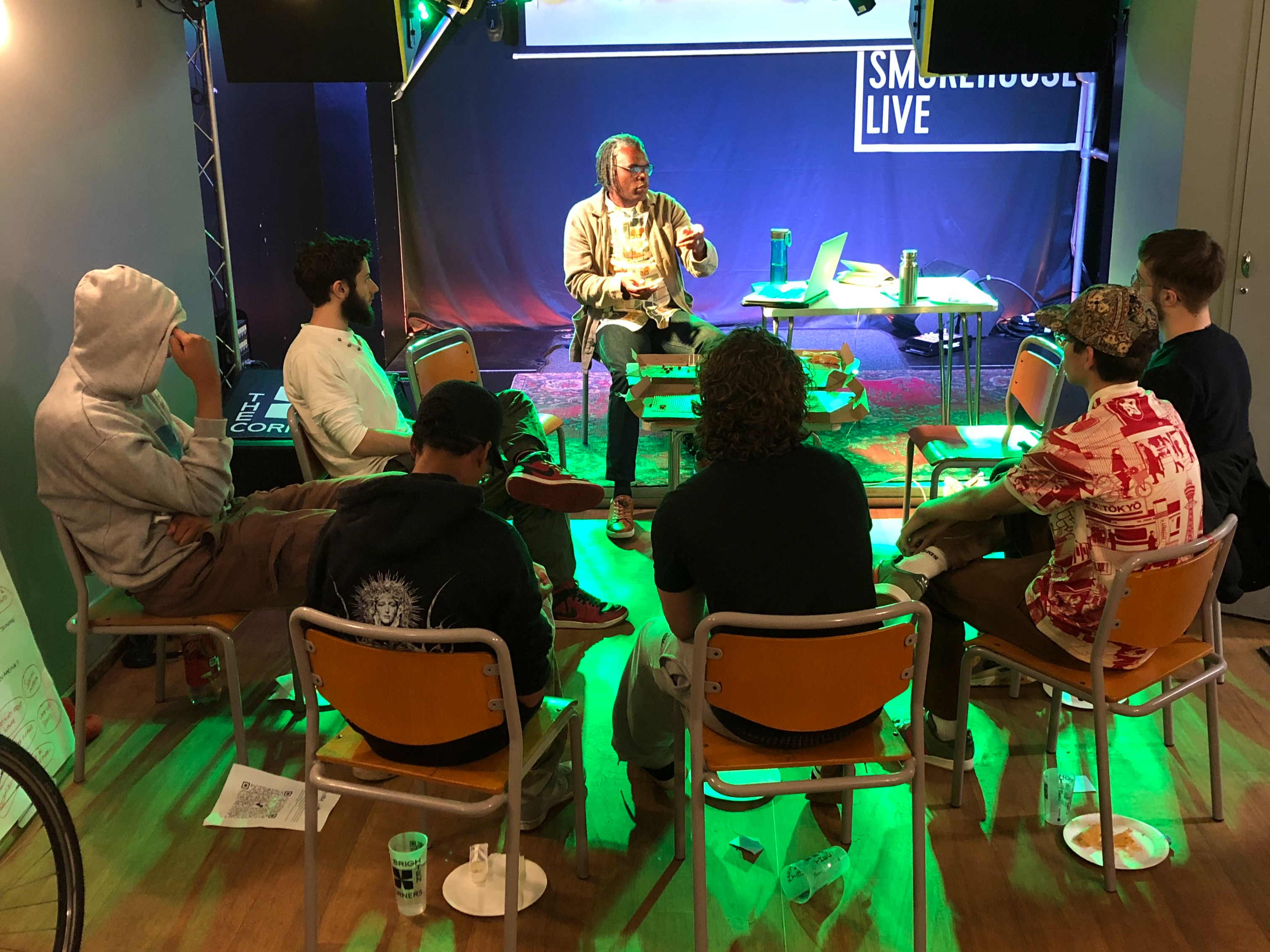 Marcus Harris-Noble talking to Emulate participants