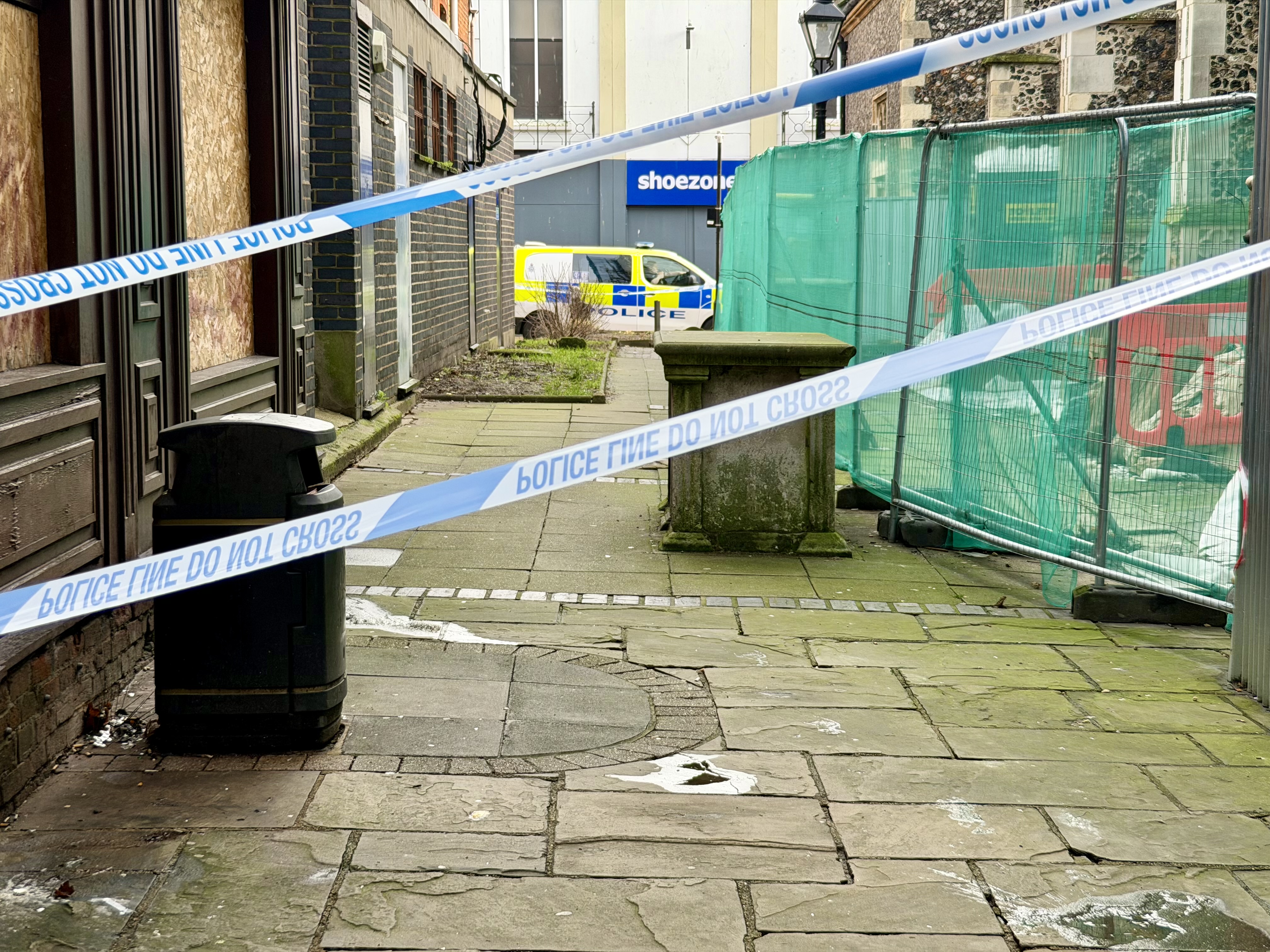 Police have taped off the area around St Lawrence Church as they investigate