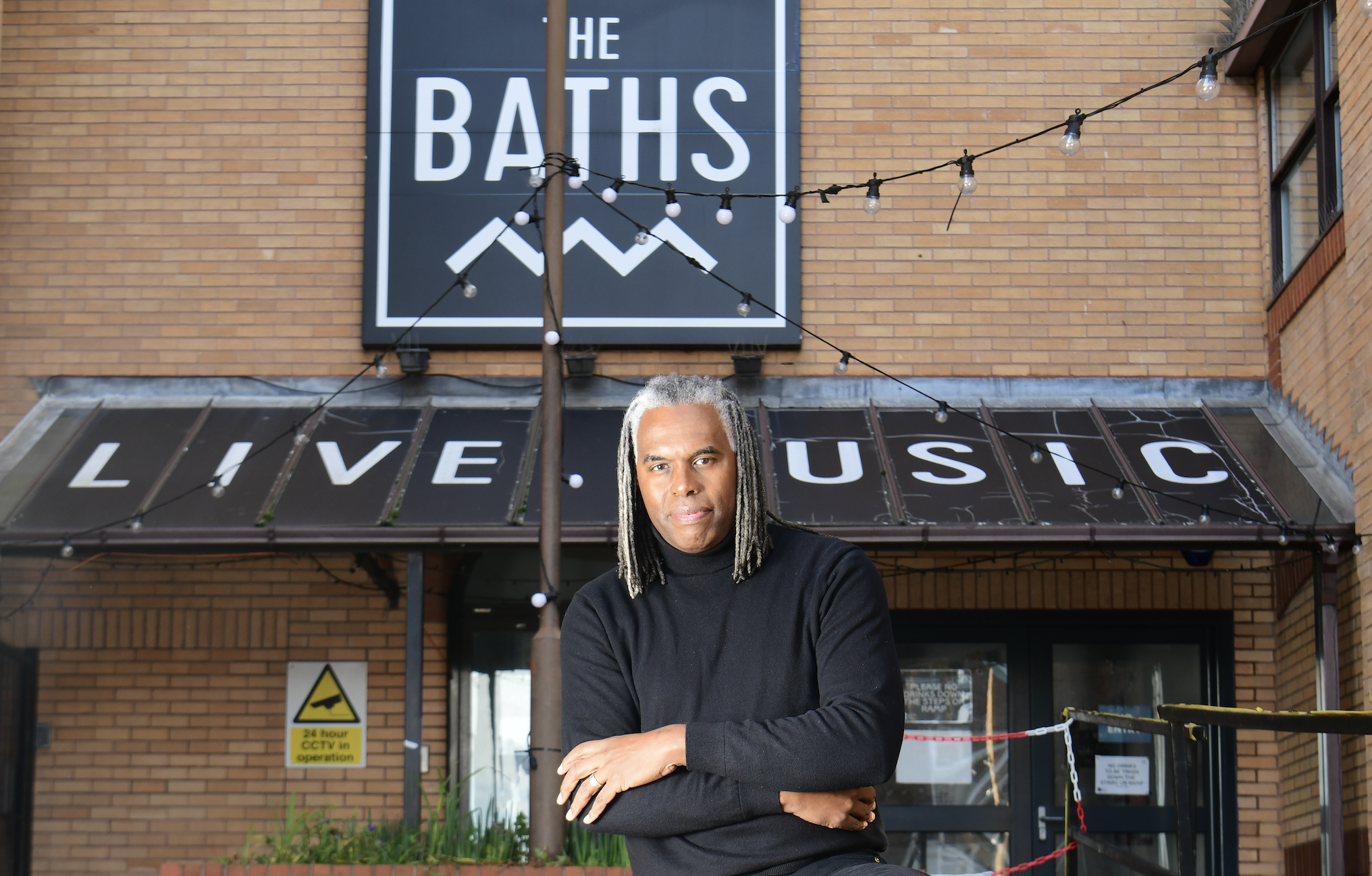 Marcus Harris-Noble outside The Baths