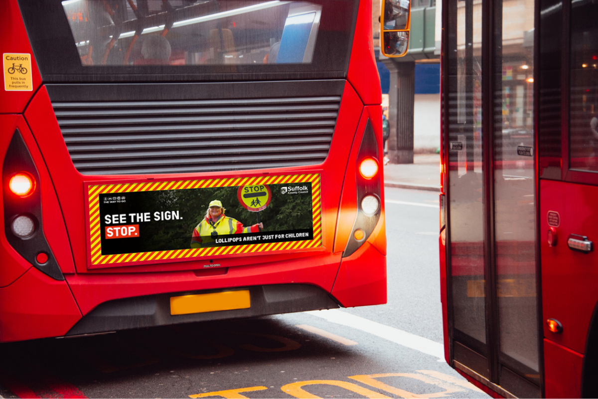 'See the Sign. Stop' signs that will be displayed on buses across the county