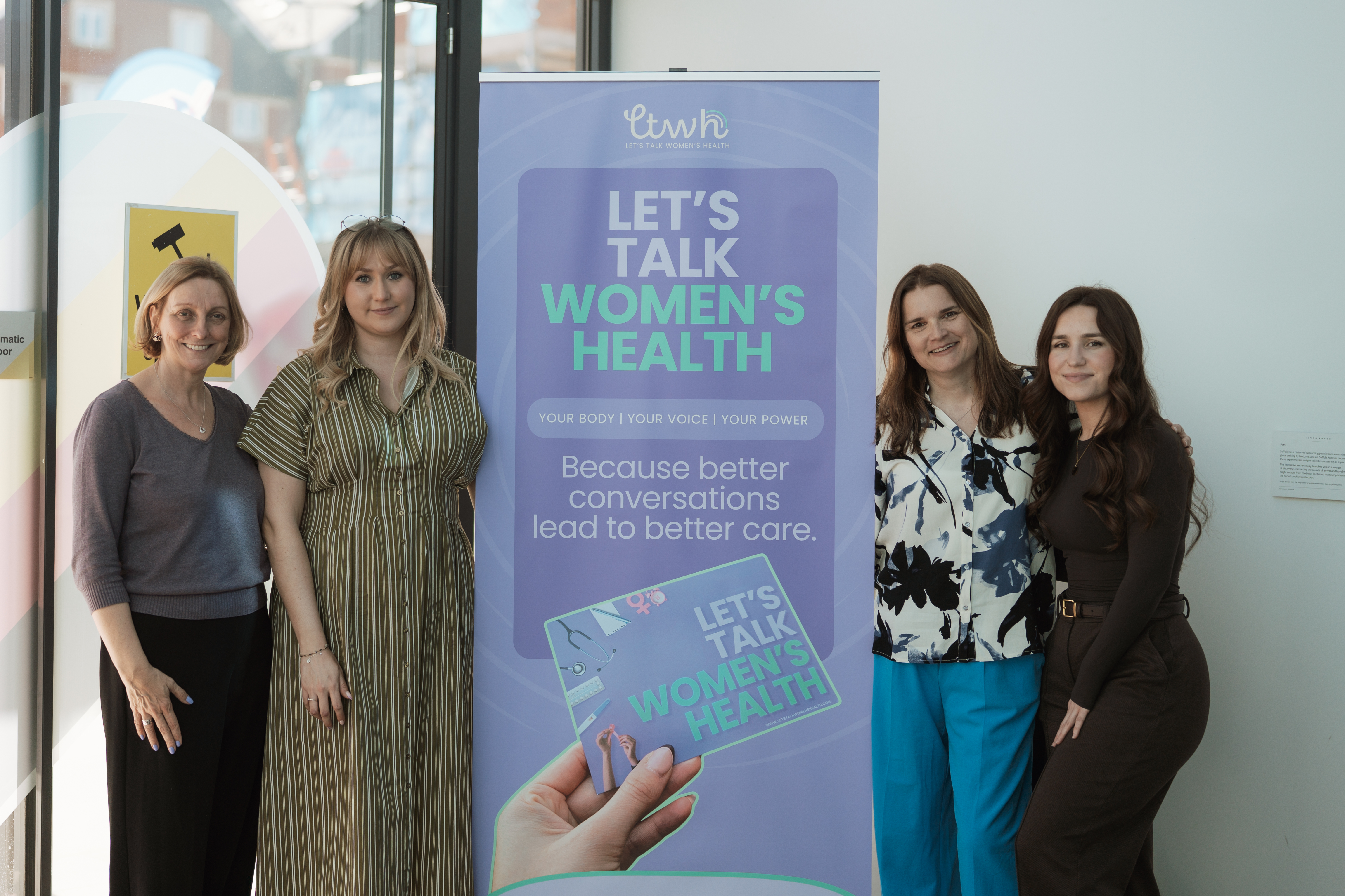 The Let's Talk Women's Health Team, L to R, Dr Julie Kite, Katie Winearls, Jen Evans, Amy Peckham-Driver
