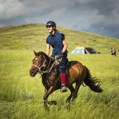 Lara Prior-Palmer on Horseback