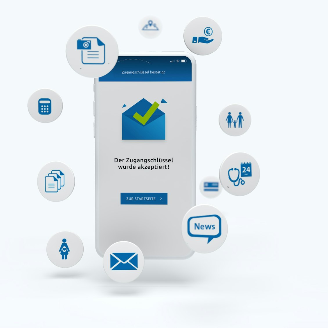 Service App Screenshot erfolgreiche Registrierung Screenshot der BKK Linde Service App zur erfolgreichen Registrierung