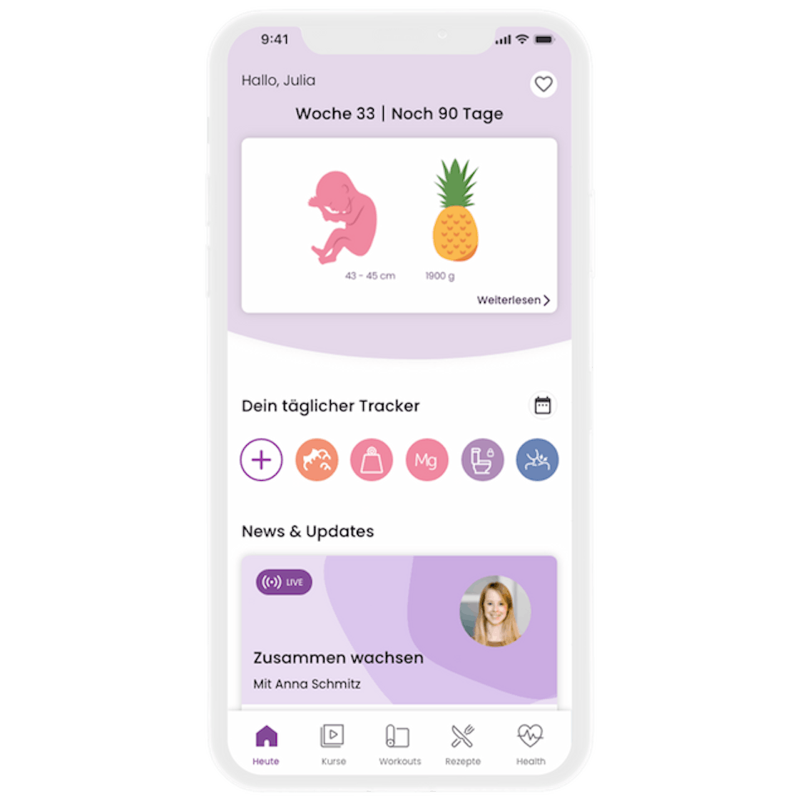Die Keleya-App ist für Versicherte der BKK Linde kostenlos Startbilschirm der Keleya-App