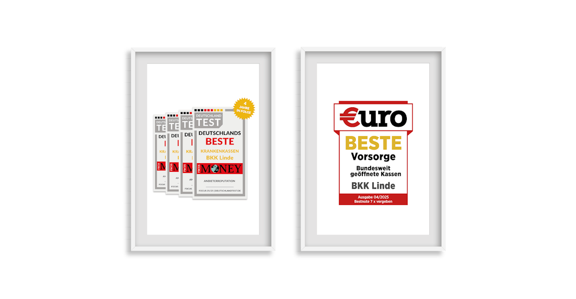 Siegel Beste Krankenkassen und Beste Vorsorge Siegel-Auszeichnung Beste Krankenkasse von FOCUS Money und Beste Vorsorge von Euro-Magazin