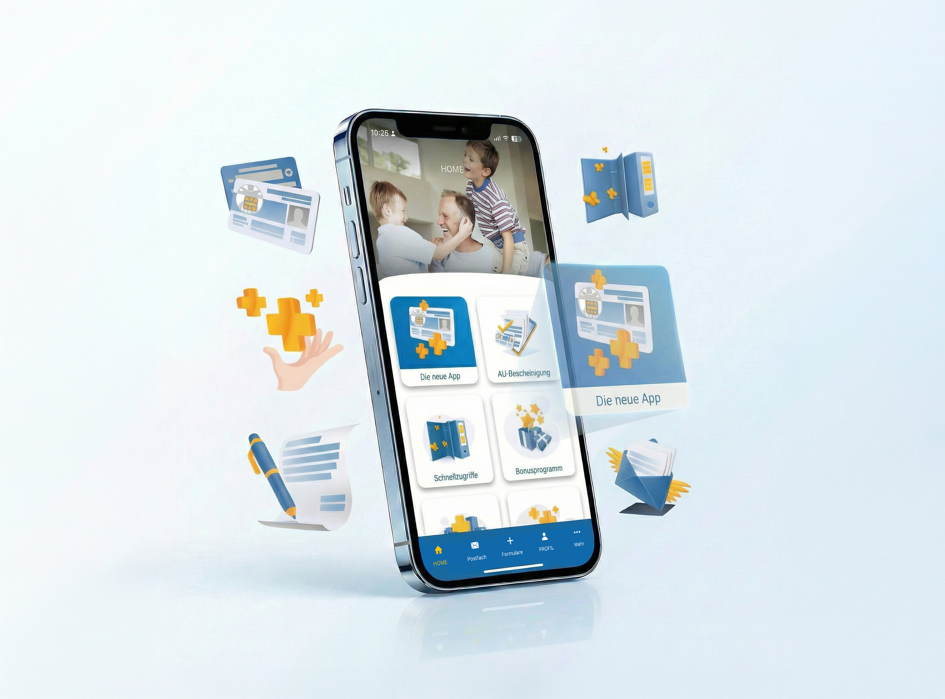 Startbildschirm der BKK Linde Service App